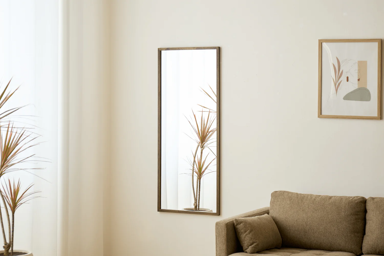Elvira spegel 120x50 cm med träram i rökt ek - Image 3
