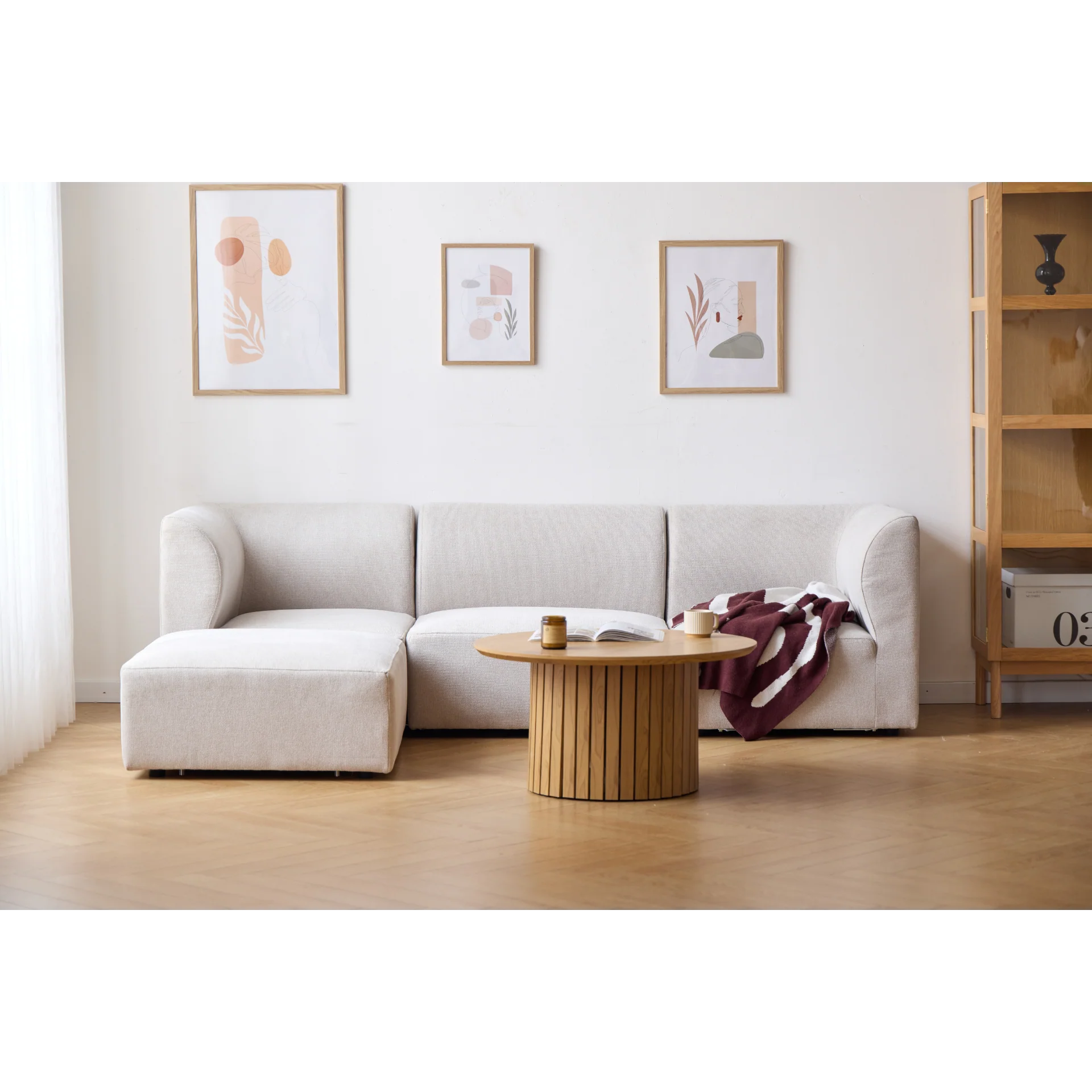 Emilia höger- och vänstervänd modul i beige L: 79 X D: 79 X H: 72 cm - Image 3