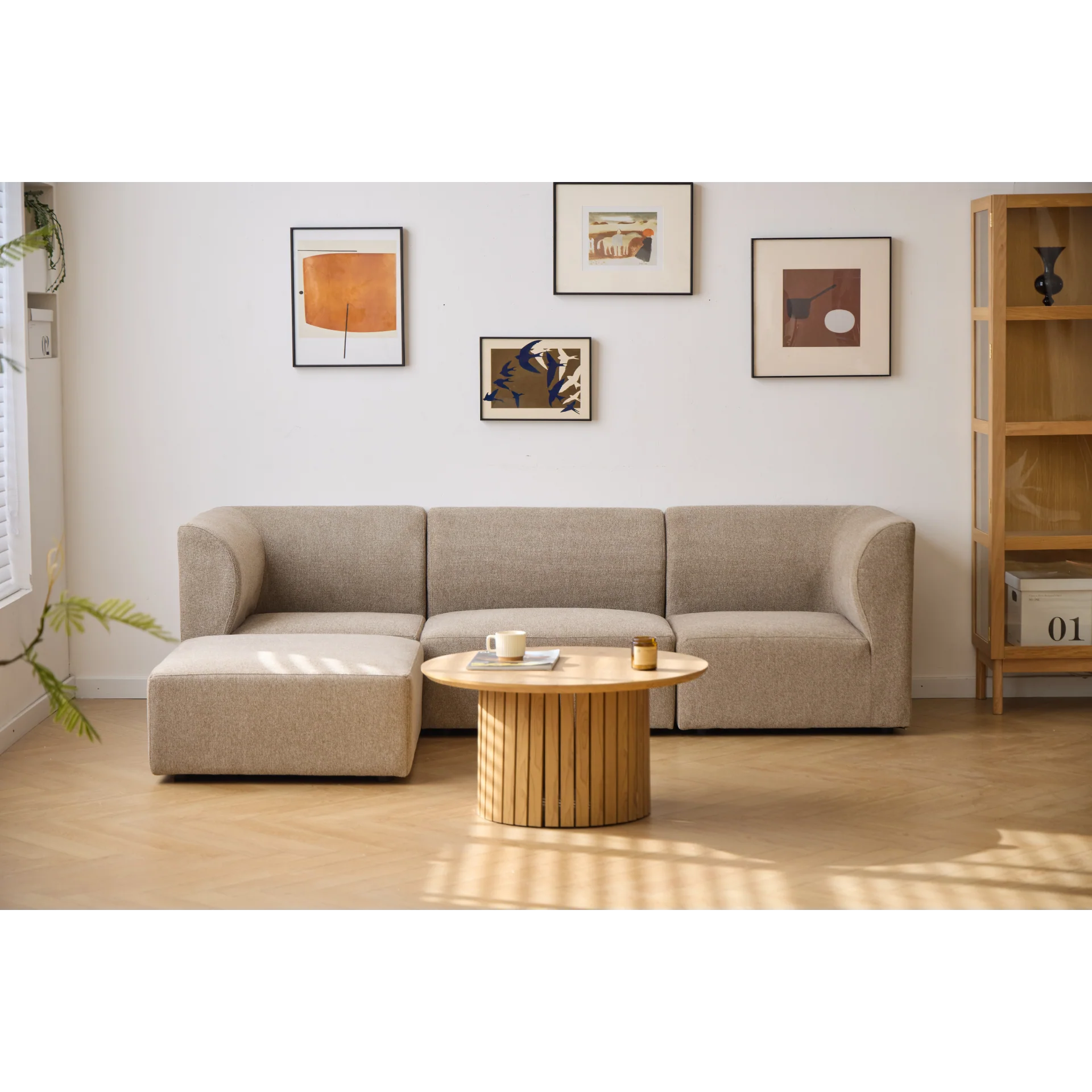 Emilia höger- och vänstervänt modul i sand L: 79 X D: 79 X H: 72 cm - Image 3