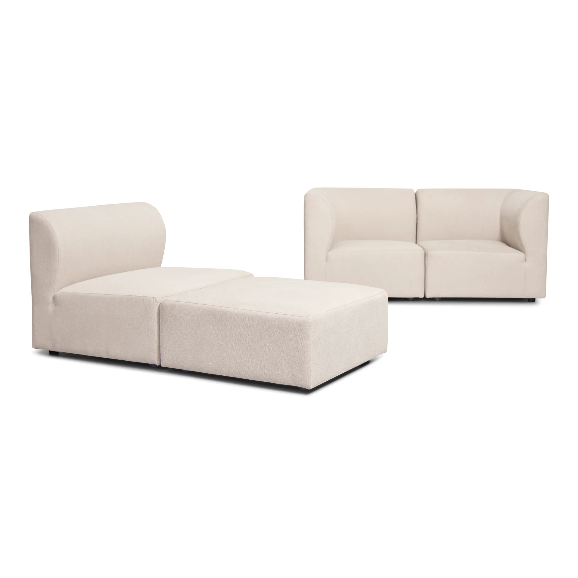 Emilia modulsoffa i beige 3 moduler höger- och vänstervänd schäslong L: 243 X D: 158 X H: 72 cm - Image 5