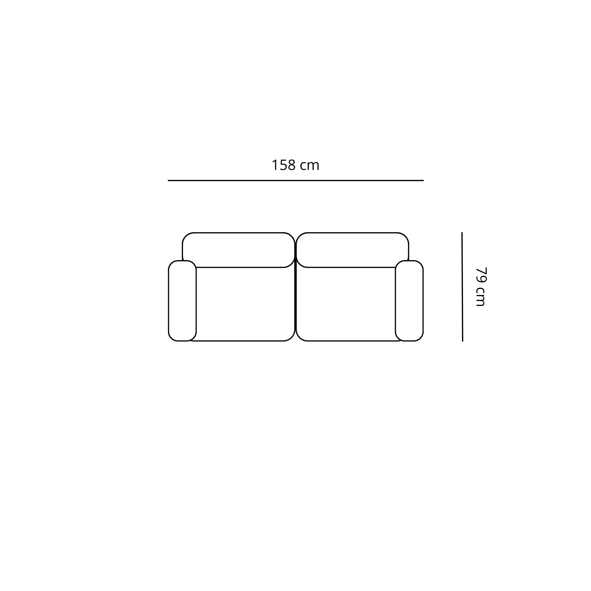 Emilia modulsoffa i sand 2 moduler L: 158 X D: 79 X H: 72 cm - Image 3