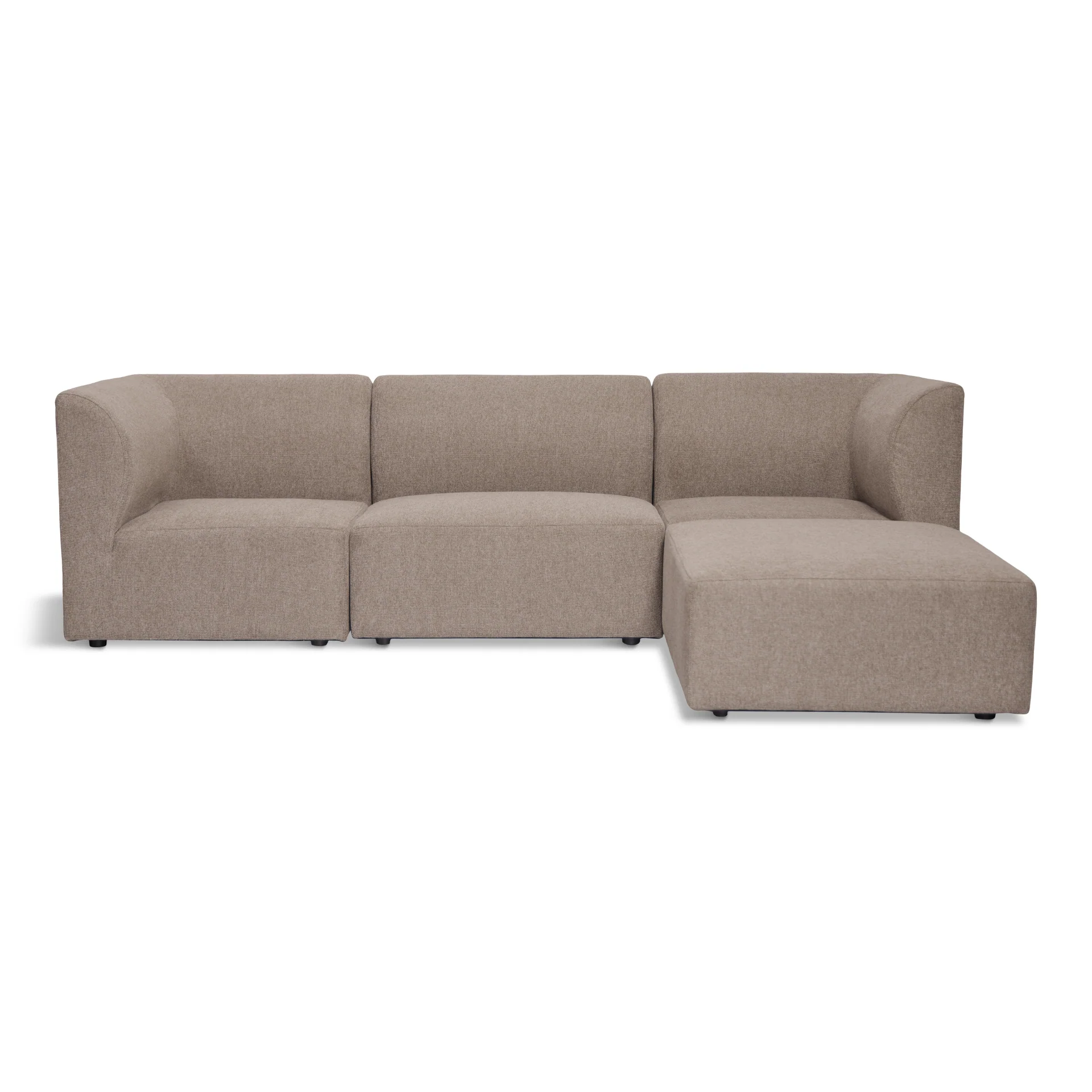 Emilia modulsoffa i sand 3 moduler höger- och vänstervänd schäslong L: 243 X D: 158 X H: 72 cm