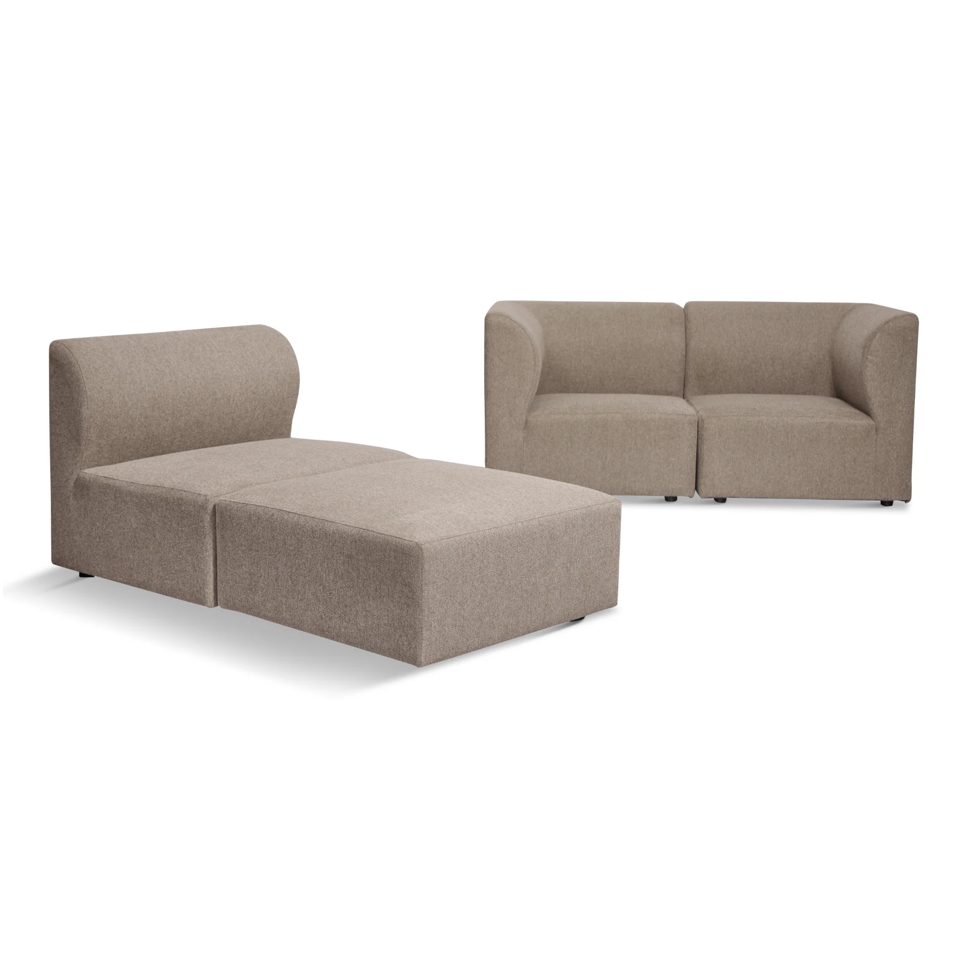 Emilia modulsoffa i sand 3 moduler höger- och vänstervänd schäslong L: 243 X D: 158 X H: 72 cm - Image 4