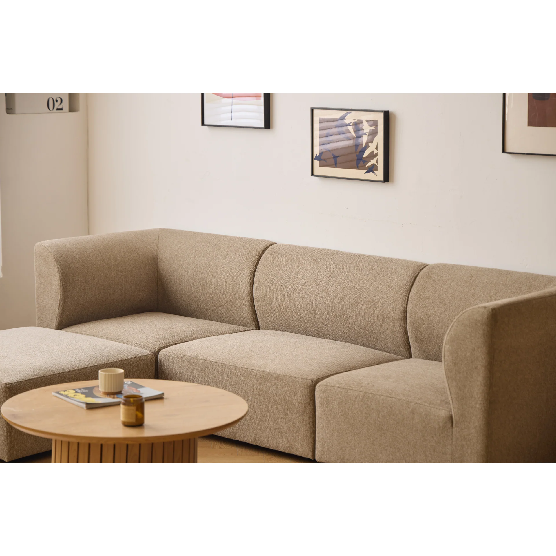 Emilia modulsoffa i sand 4 moduler L: 328 X D: 79 X H: 72 cm - Image 2