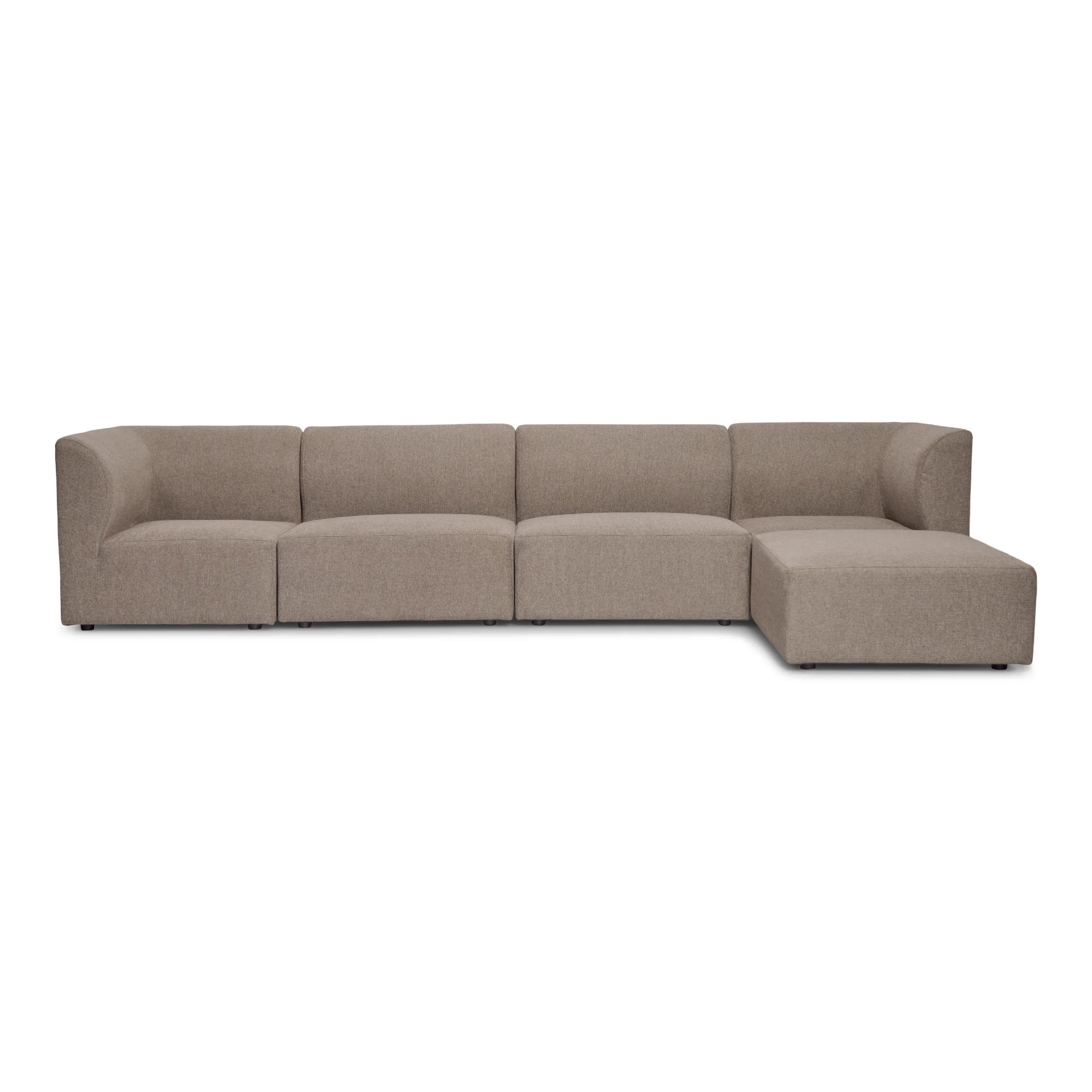 Emilia modulsoffa i sand 4 moduler med höger- och vänstervänd schäslong L: 328 X D: 158 X H: 72 cm