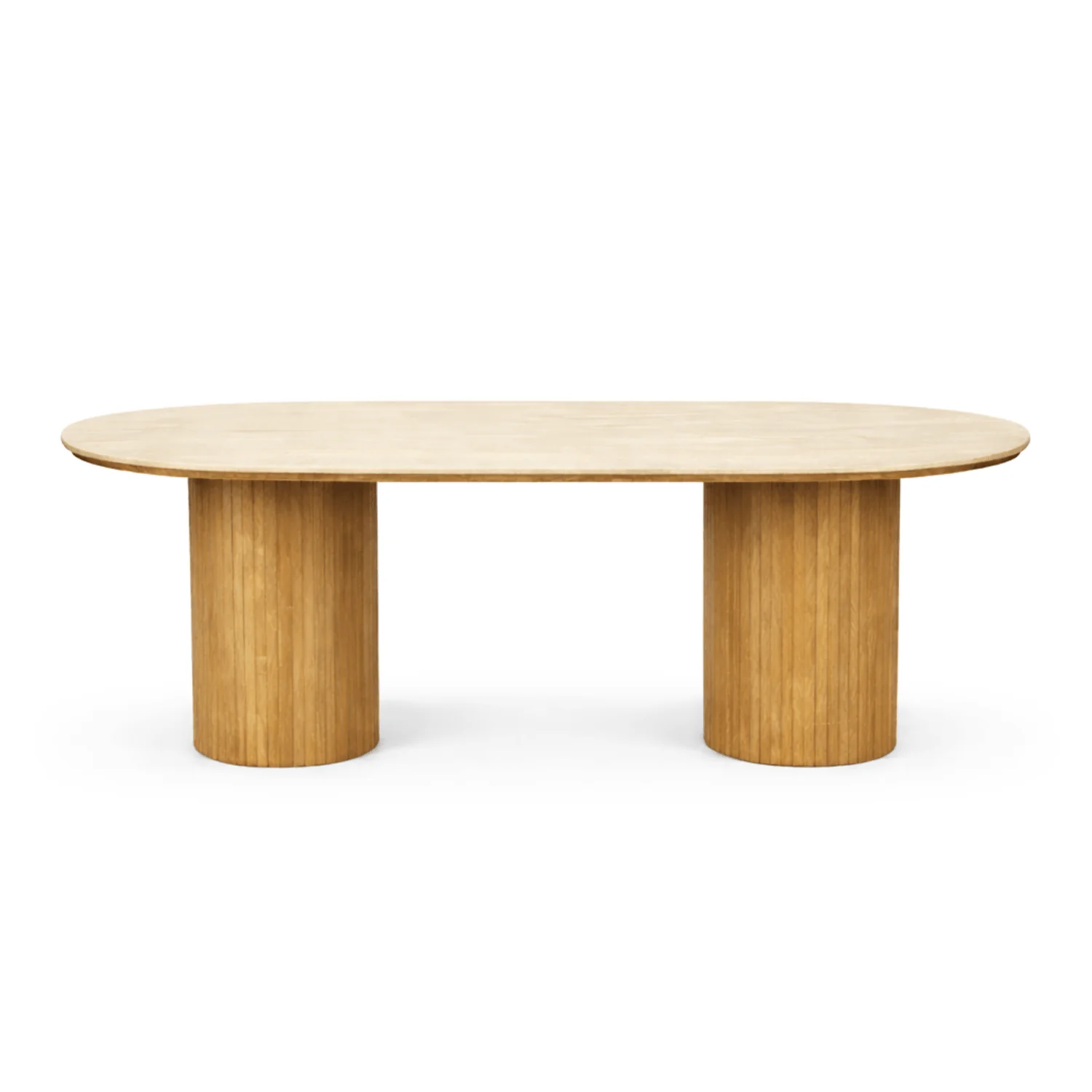 Enzo ovalt matbord med stenskiva i beige och ekunderrede 220x100x76 cm - Image 5