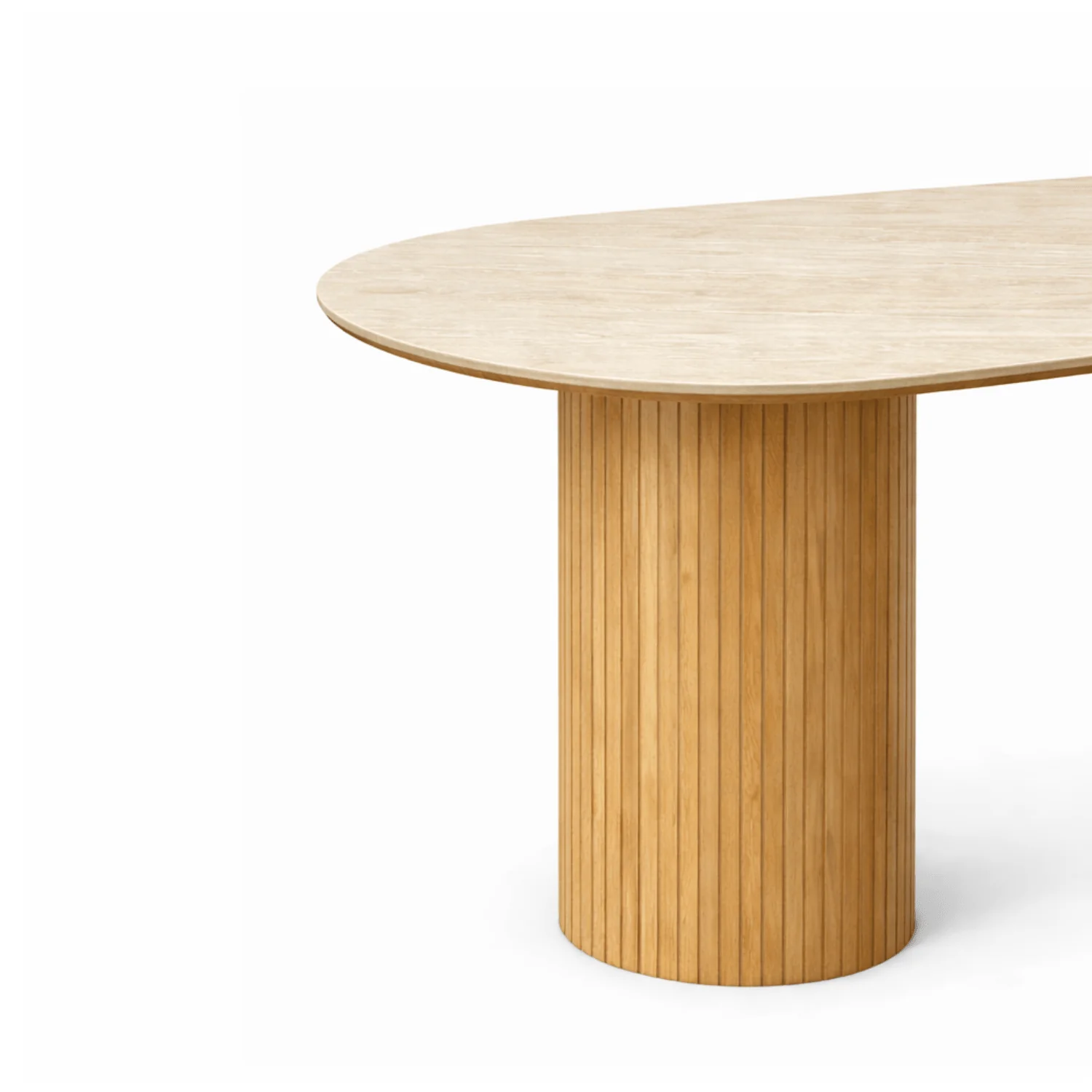 Enzo ovalt matbord med stenskiva i beige och ekunderrede 220x100x76 cm - Image 6