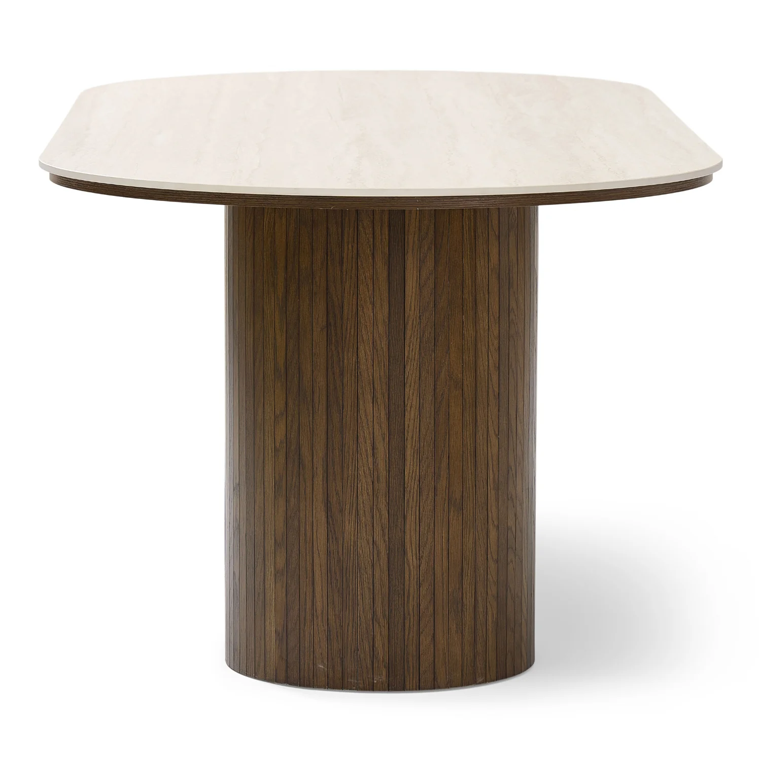 Enzo ovalt matbord med stenskiva i beige och underrede i rökt ek 220x100x76 cm - Image 10