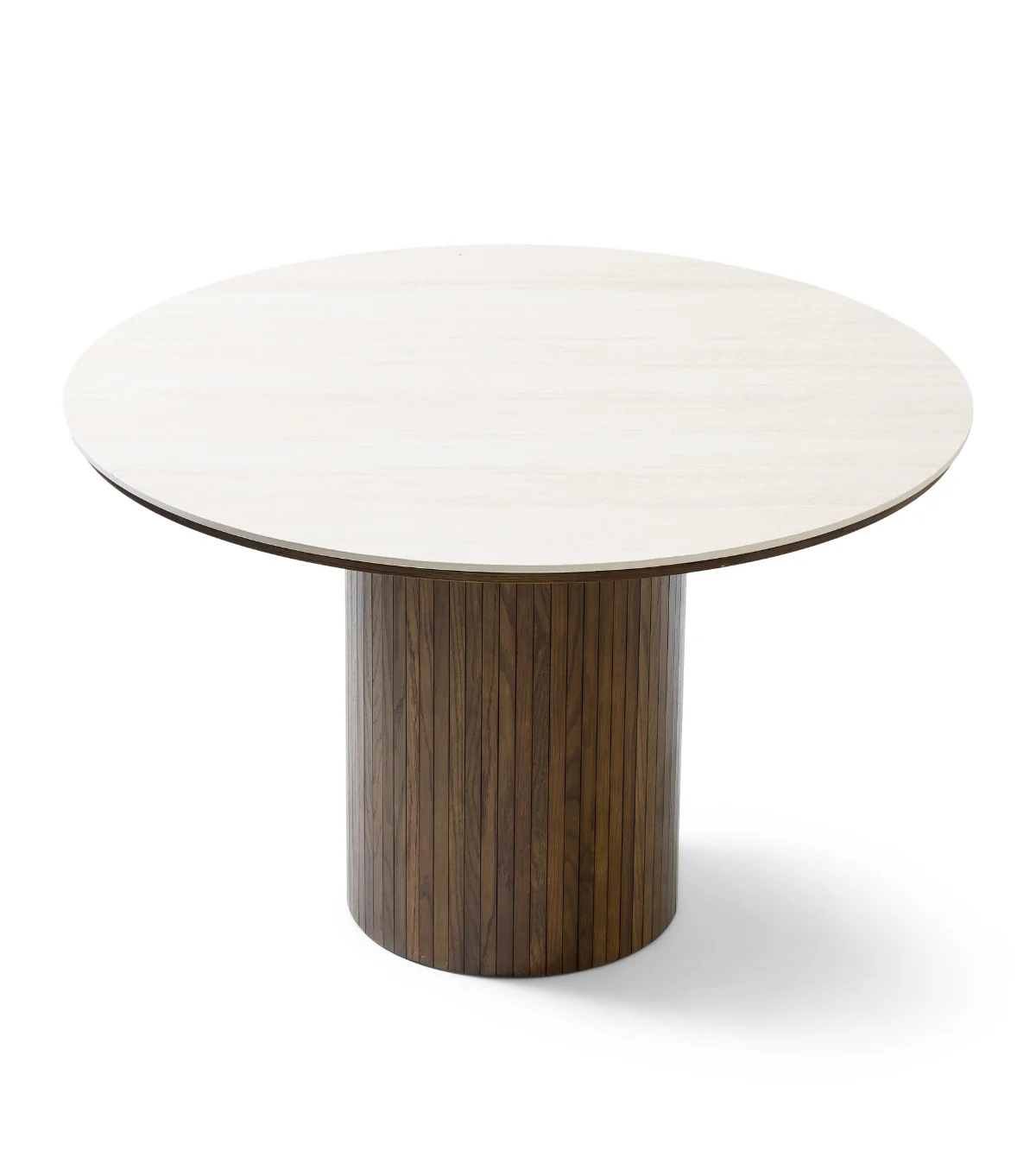 Enzo runt matbord med skiva i beige sten och underrede i rökt ek Ø120 cm - Image 6