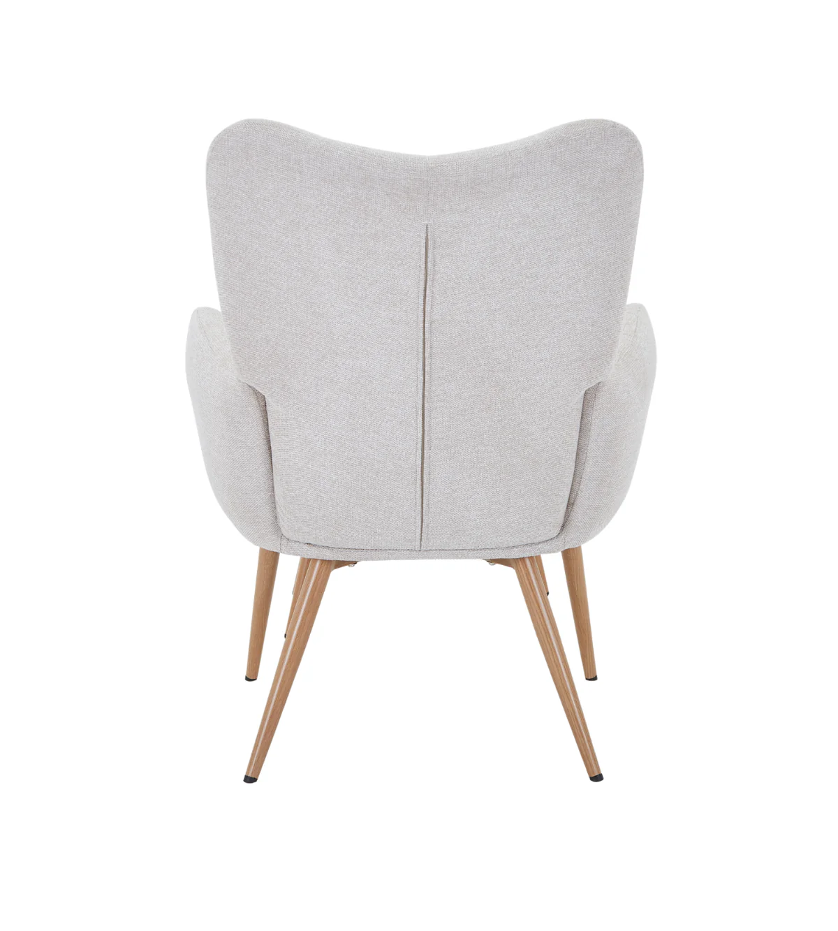 Robert fåtölj med fotpall – beige tyg med eklook - Image 3