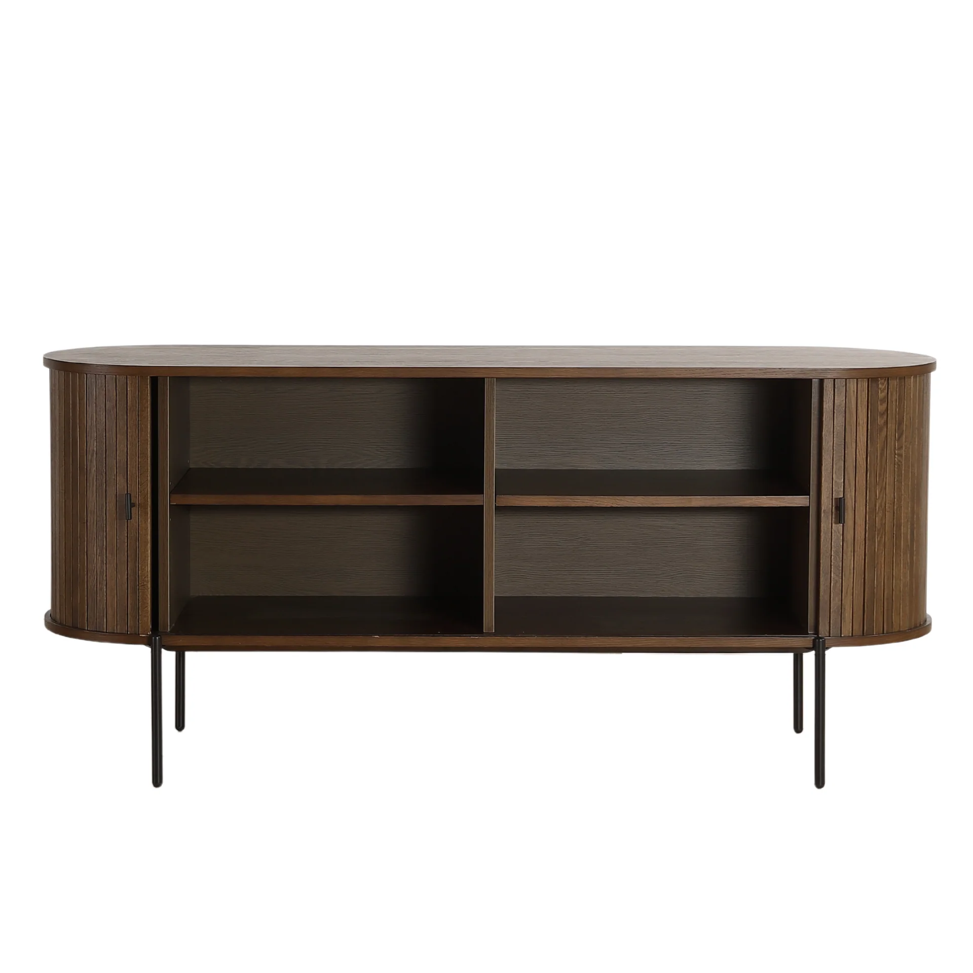 Florence jalousiskåp med lameller i rökt ek 160x45x75 cm - Image 10
