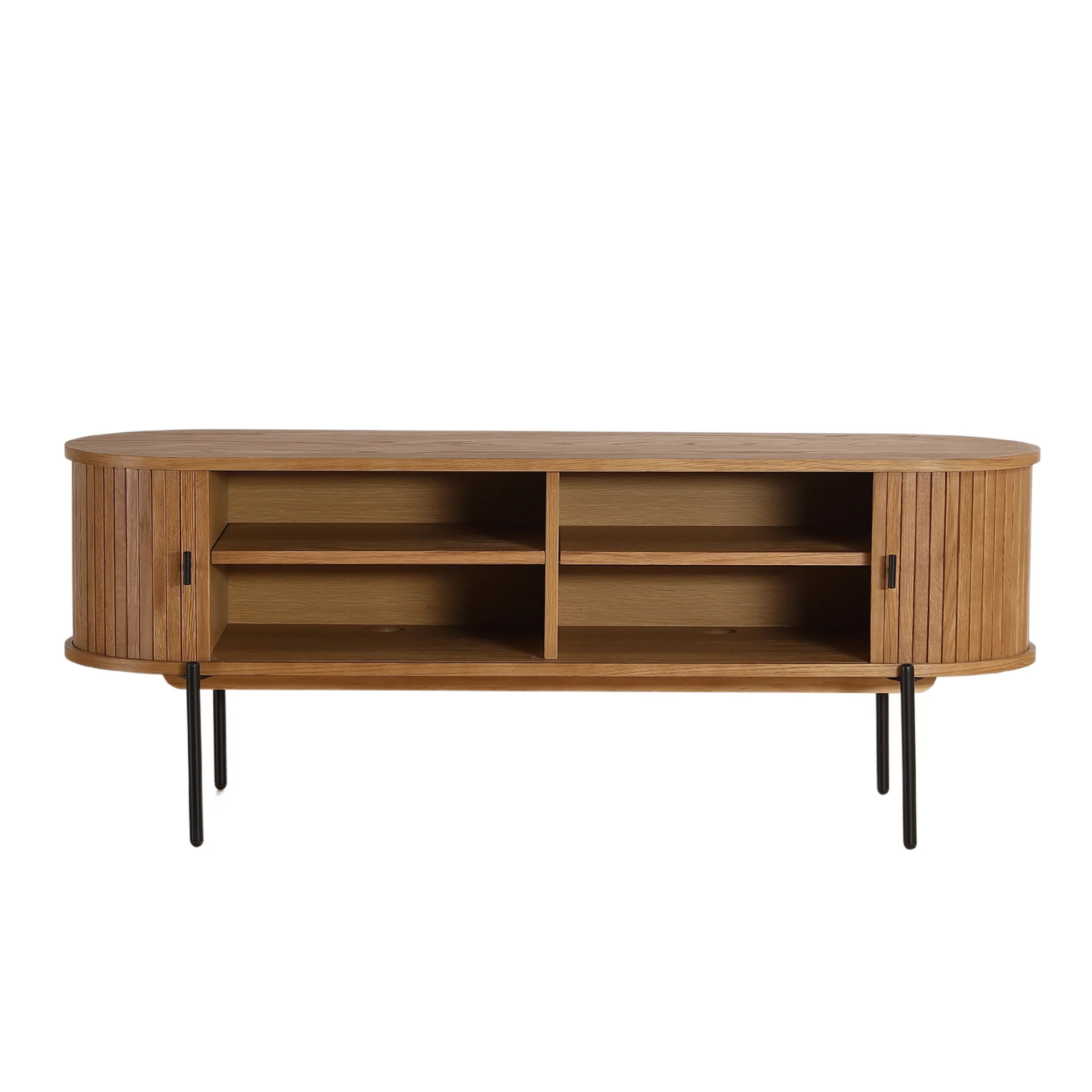 Florence jalusibord med lameller i ek 138x40x55 cm - Image 9