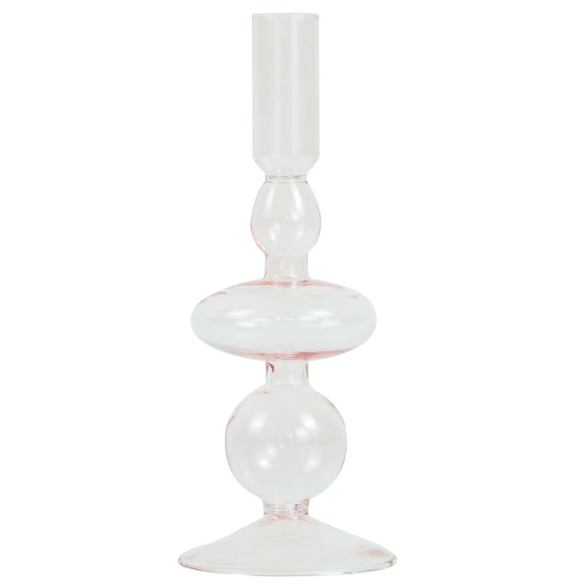 Gracie glasljusstake ljusrosa 18 cm