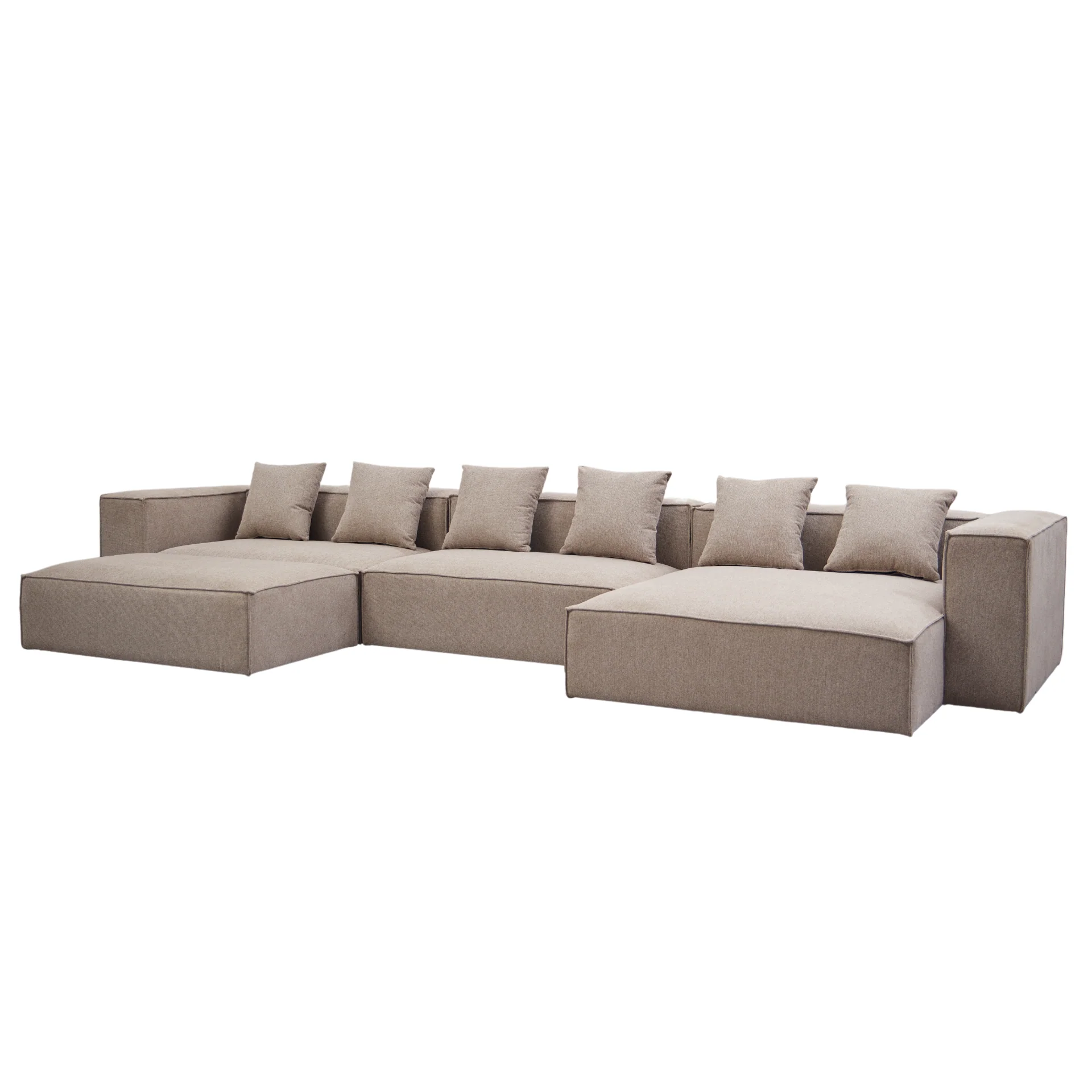 Hailey - Högervänd schäslong modulsoffa med pall i sand L: 415 X D: 172 X H: 65 cm - Image 6