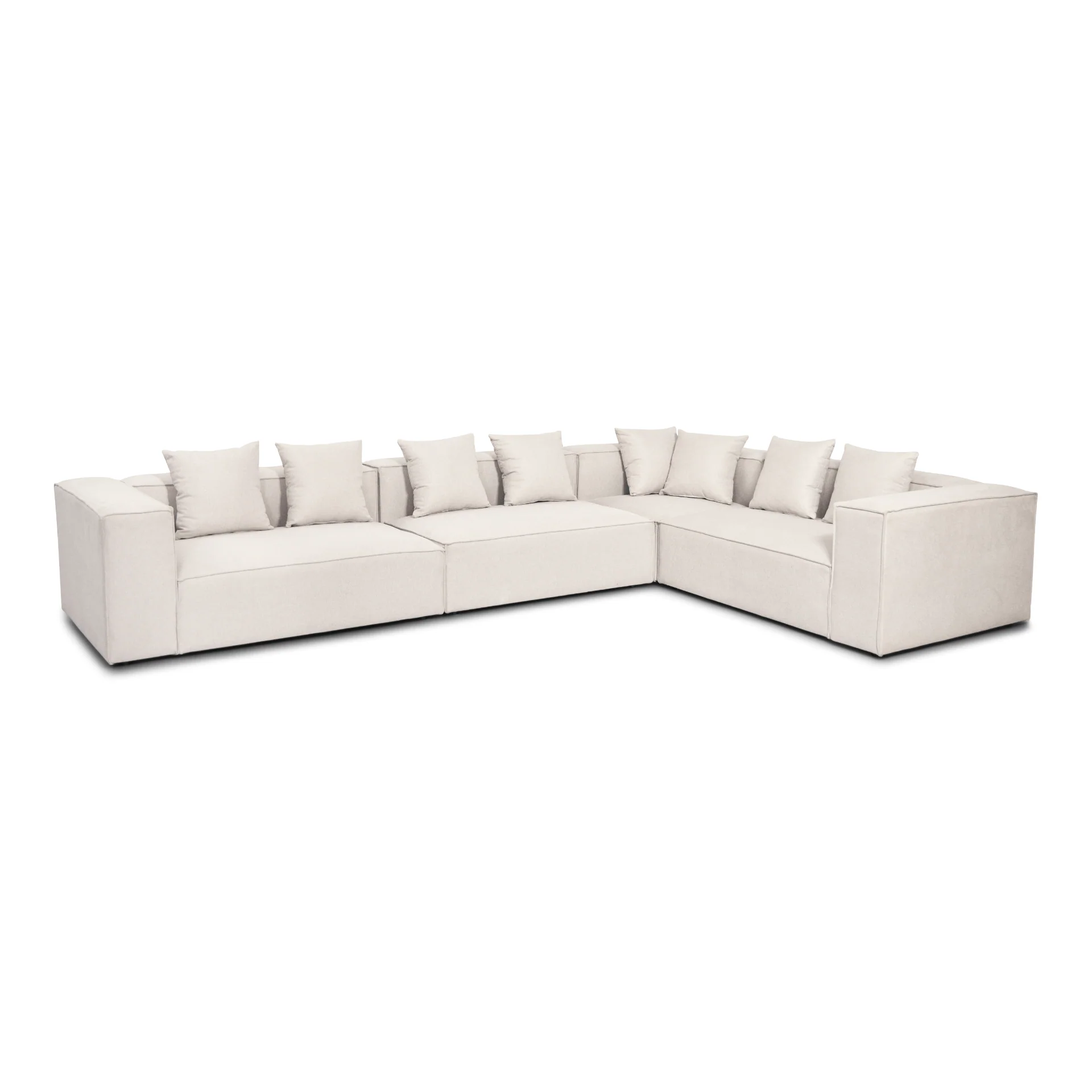 Hailey - Hörnmodulsoffa i beige med 4 moduler (Alternativ 2) L: 368 X D: 247 X H: 65 cm - Image 6
