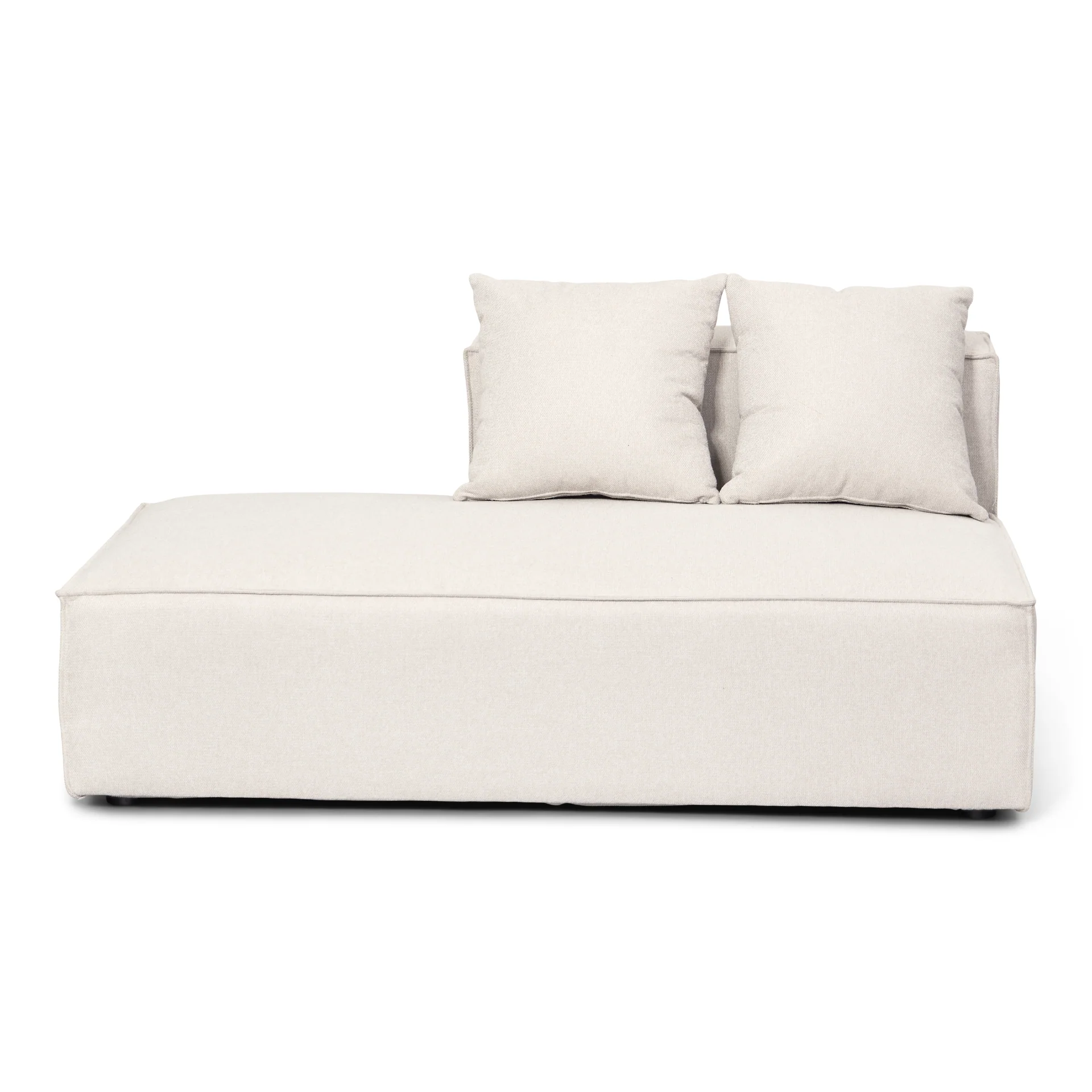 Hailey-modul med halvt ryggstöd vänstervänt i beige. Mått: L: 148 x D: 100 x H: 65 cm