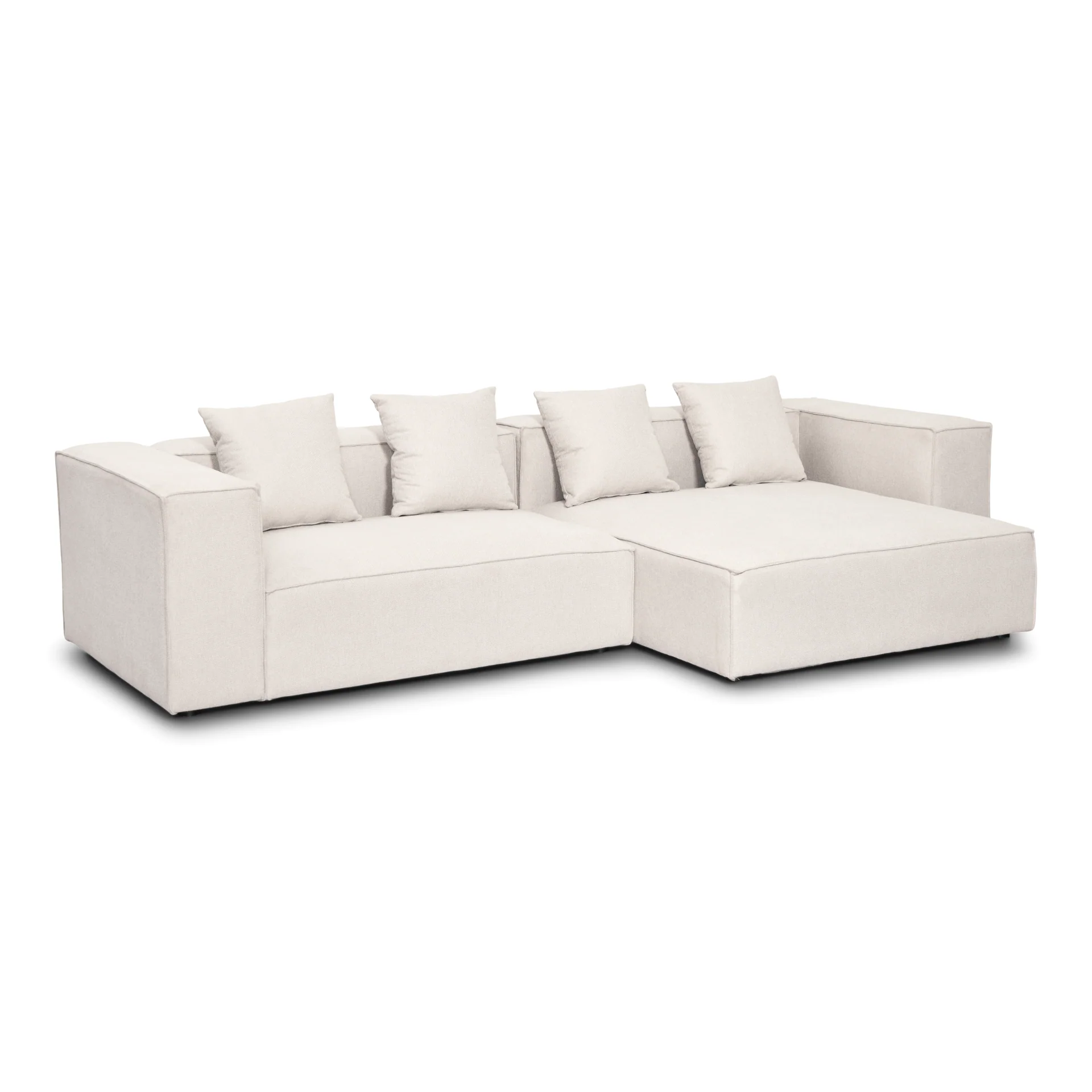 Hailey - Modulsoffa - Högervänd schäslong i beige med 2 moduler L: 294 X D: 148 X H: 65 cm - Image 7