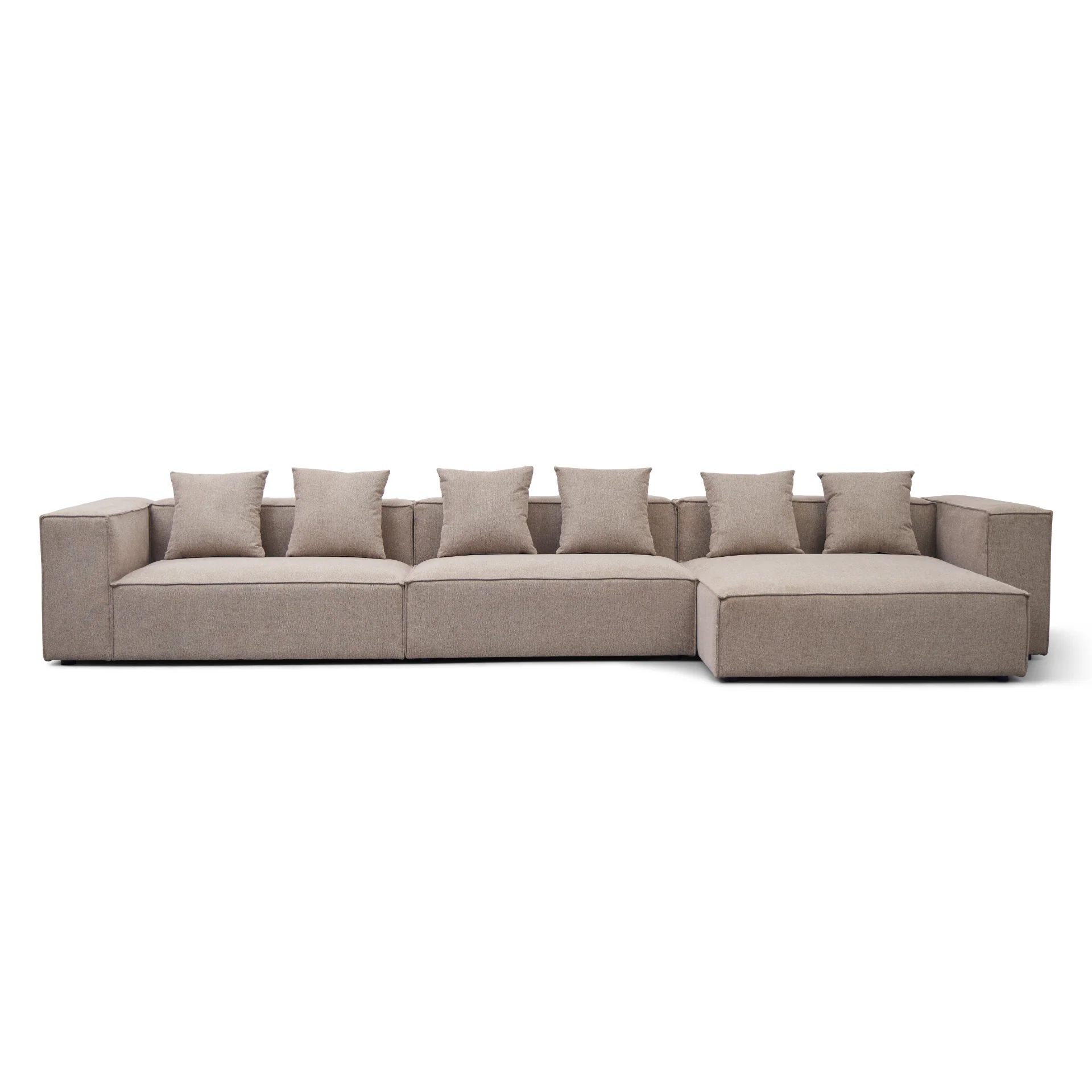 Hailey - Modulsoffa - Högervänd schäslong i sand med 3 moduler L: 415 X D: 148 X H: 65 cm