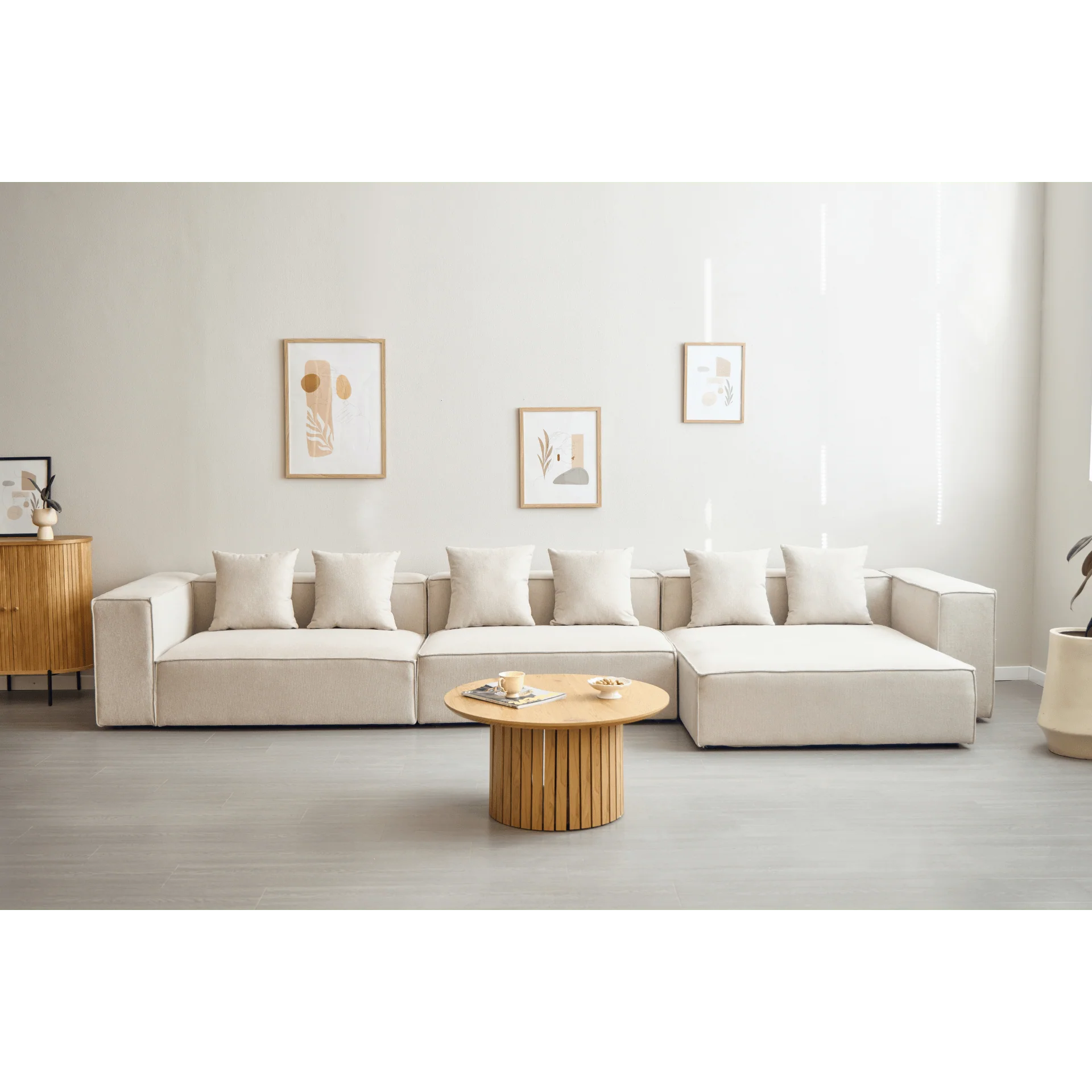 Hailey - Modulsoffa i Beige med 3 Moduler L: 415 X D: 100 X H: 65 cm - Image 5