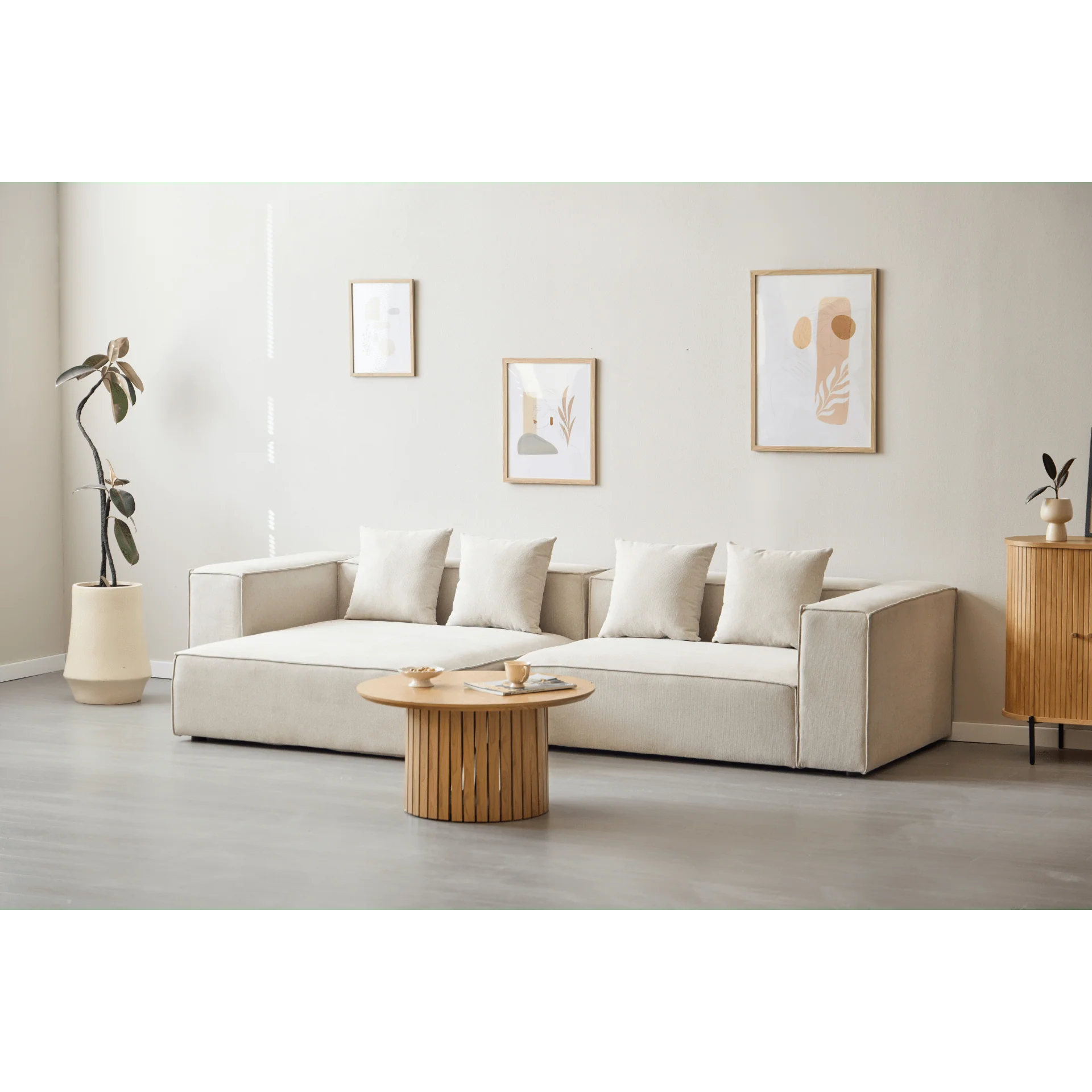 Hailey - Modulsoffa - Vänstervänd schäslong i beige med 2 moduler L: 294 X D: 148 X H: 65 cm - Image 5