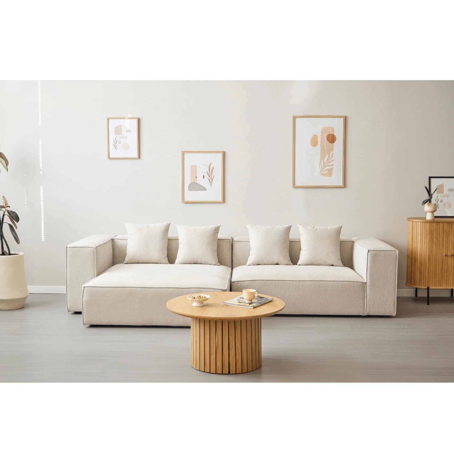 Hailey - Modulsoffa - Vänstervänd schäslong i beige med 2 moduler L: 294 X D: 148 X H: 65 cm - Image 6