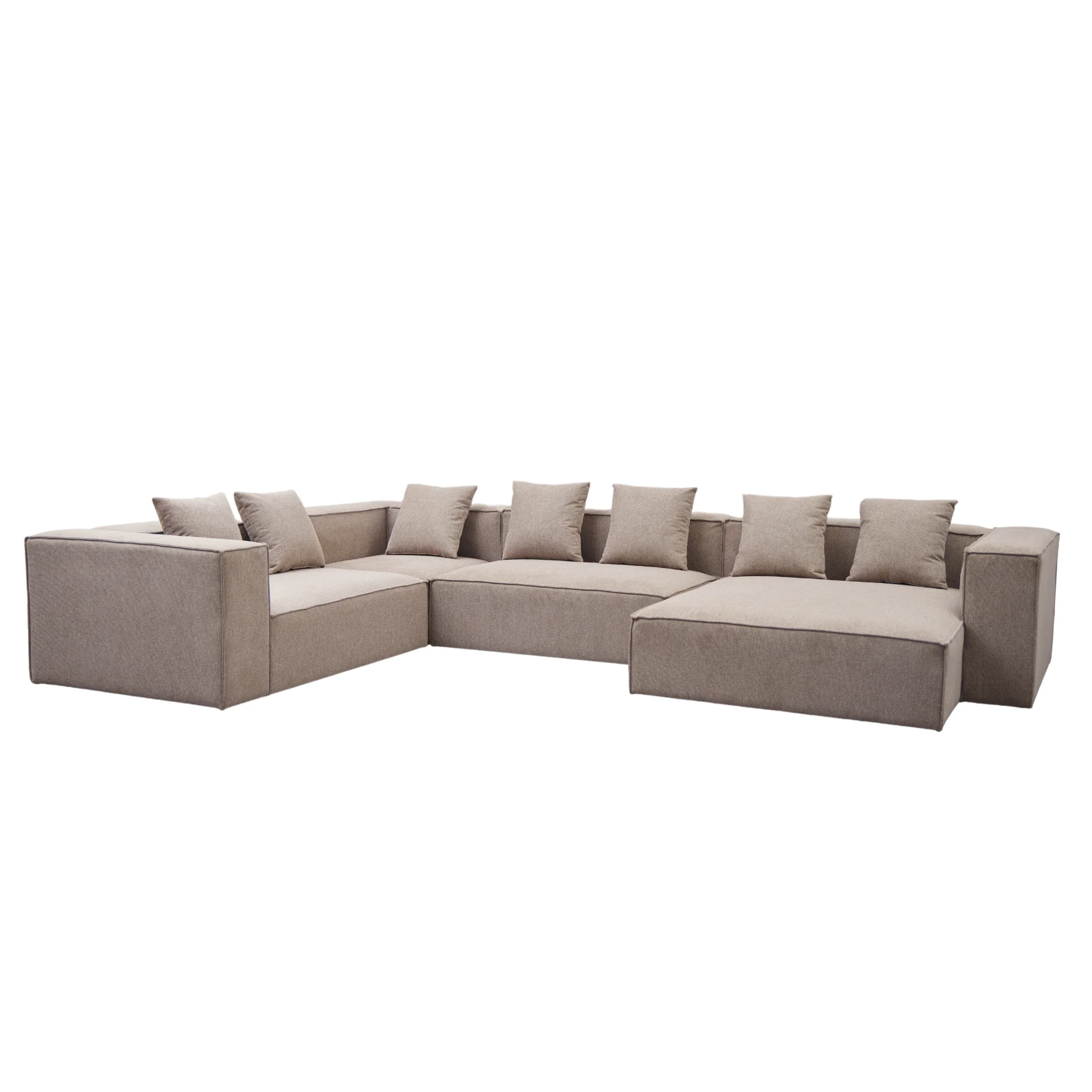 Hailey - U-soffa modulsoffa i sand med 4 moduler - Högervänd schäslong L: 368 X D: 247 X H: 65 cm - Image 5