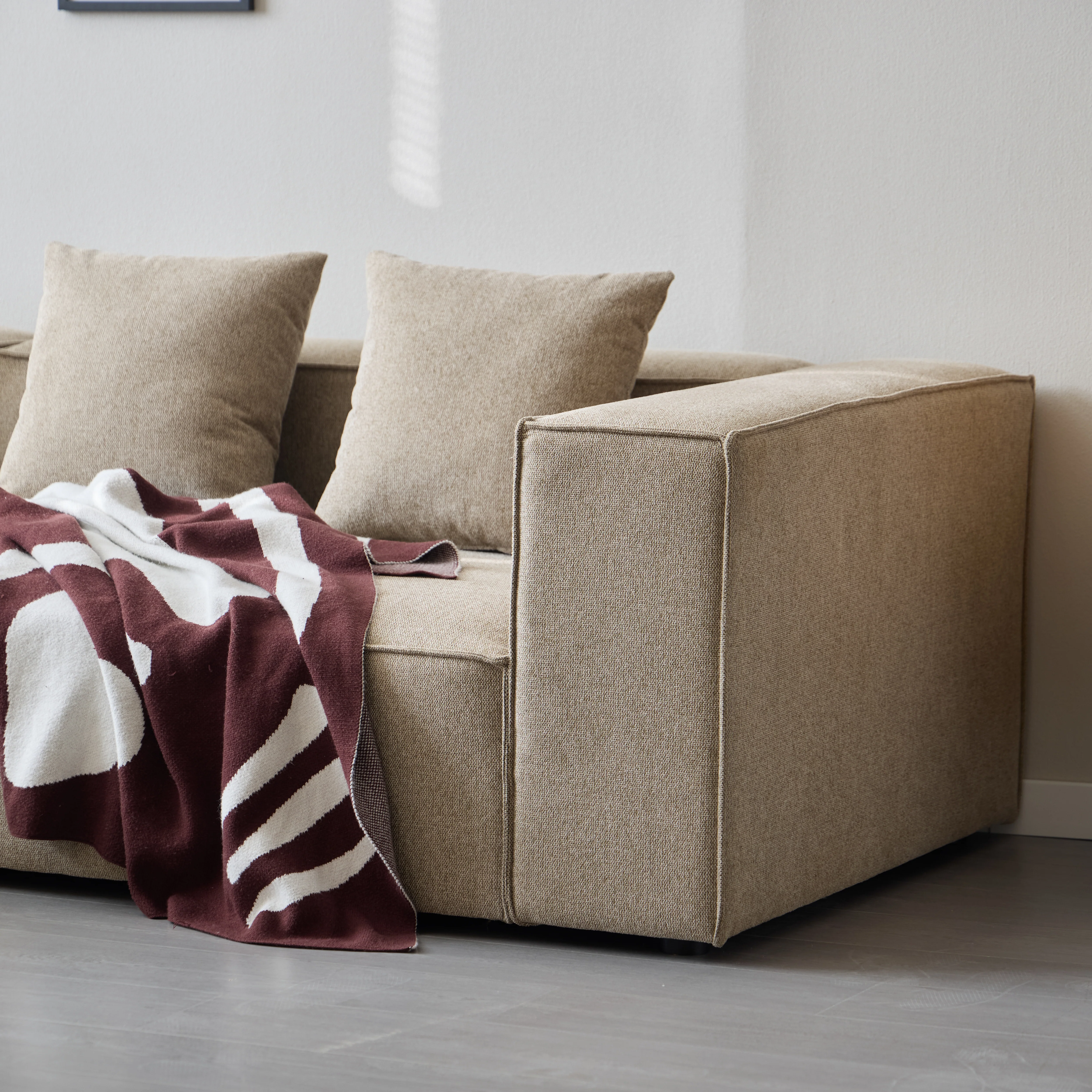 Hailey - U-soffa modulsoffa i sand med 4 moduler - Vänstervänd schäslong L: 368 X D: 247 X H: 65 cm - Image 4