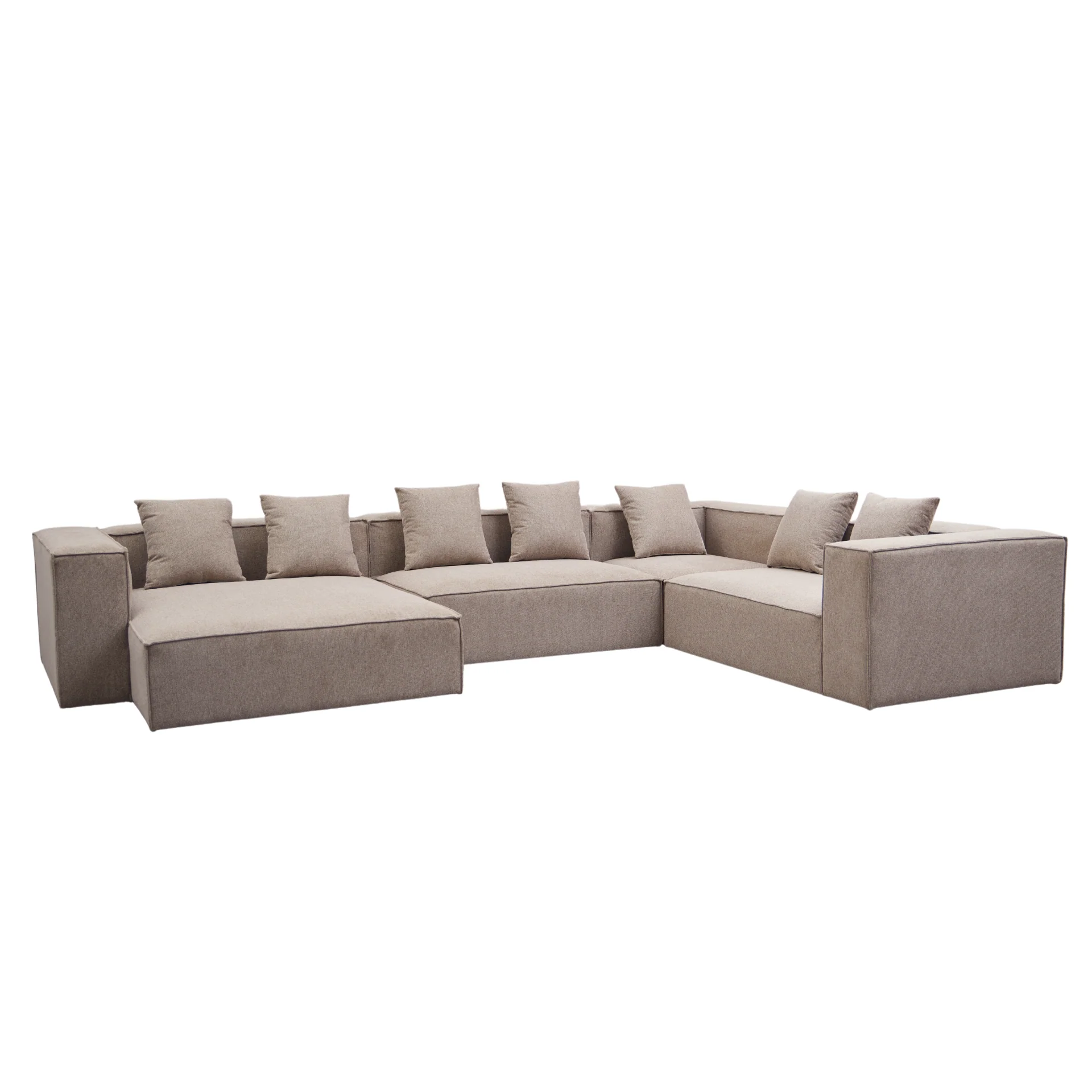 Hailey - U-soffa modulsoffa i sand med 4 moduler - Vänstervänd schäslong L: 368 X D: 247 X H: 65 cm - Image 5