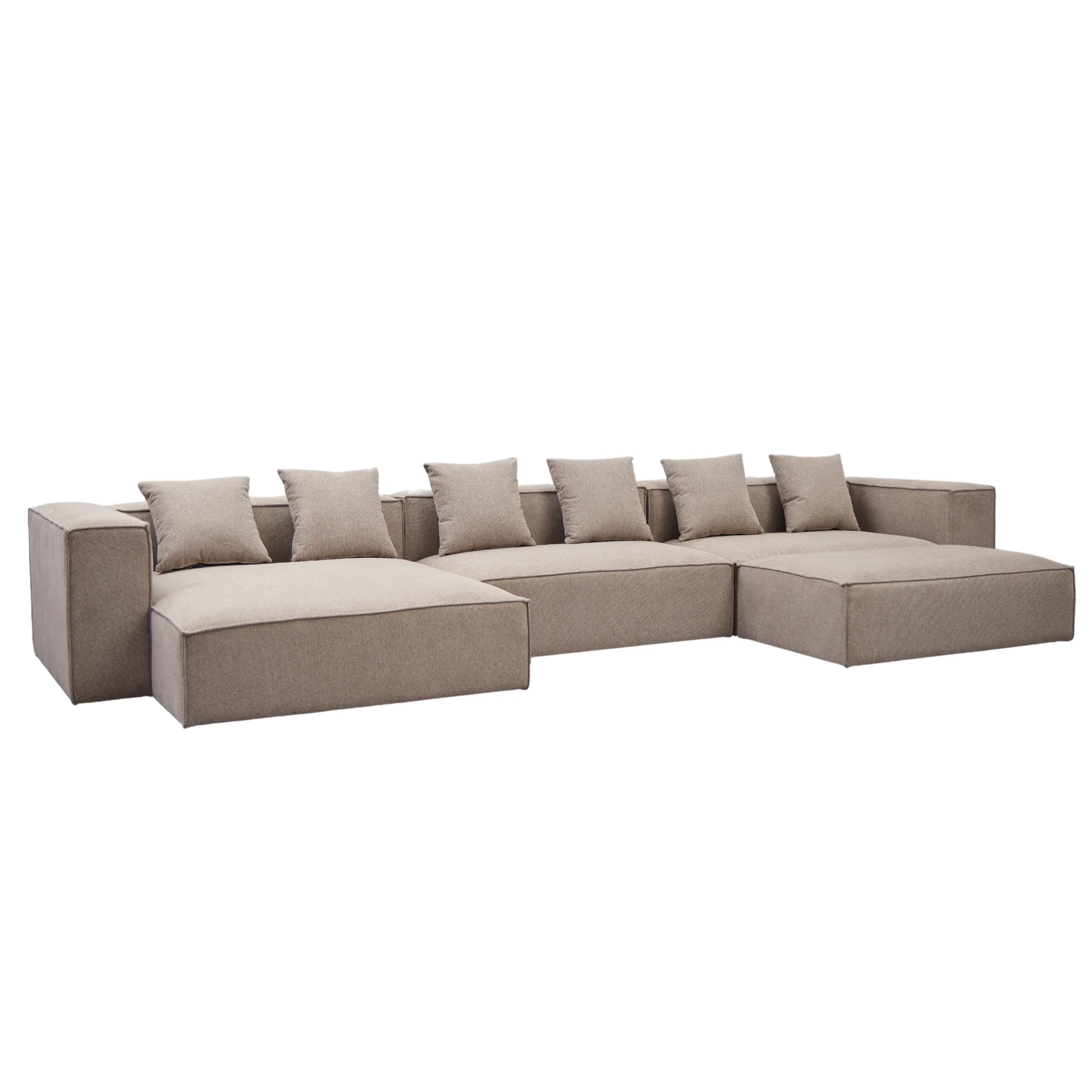 Hailey - Vänstervänd schäslong modulsoffa med pall i sand L: 415 X D: 172 X H: 65 cm - Image 6