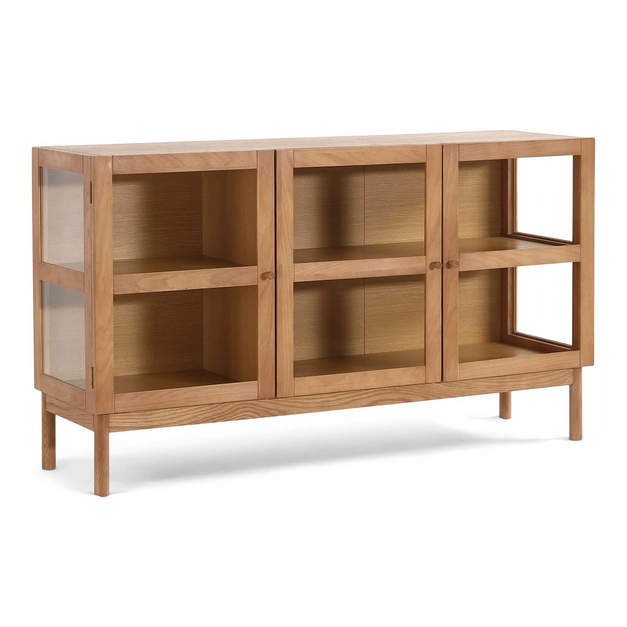 Havana ek glasskänk/skåp med 3 dörrar - 80x40x140 cm - Image 3