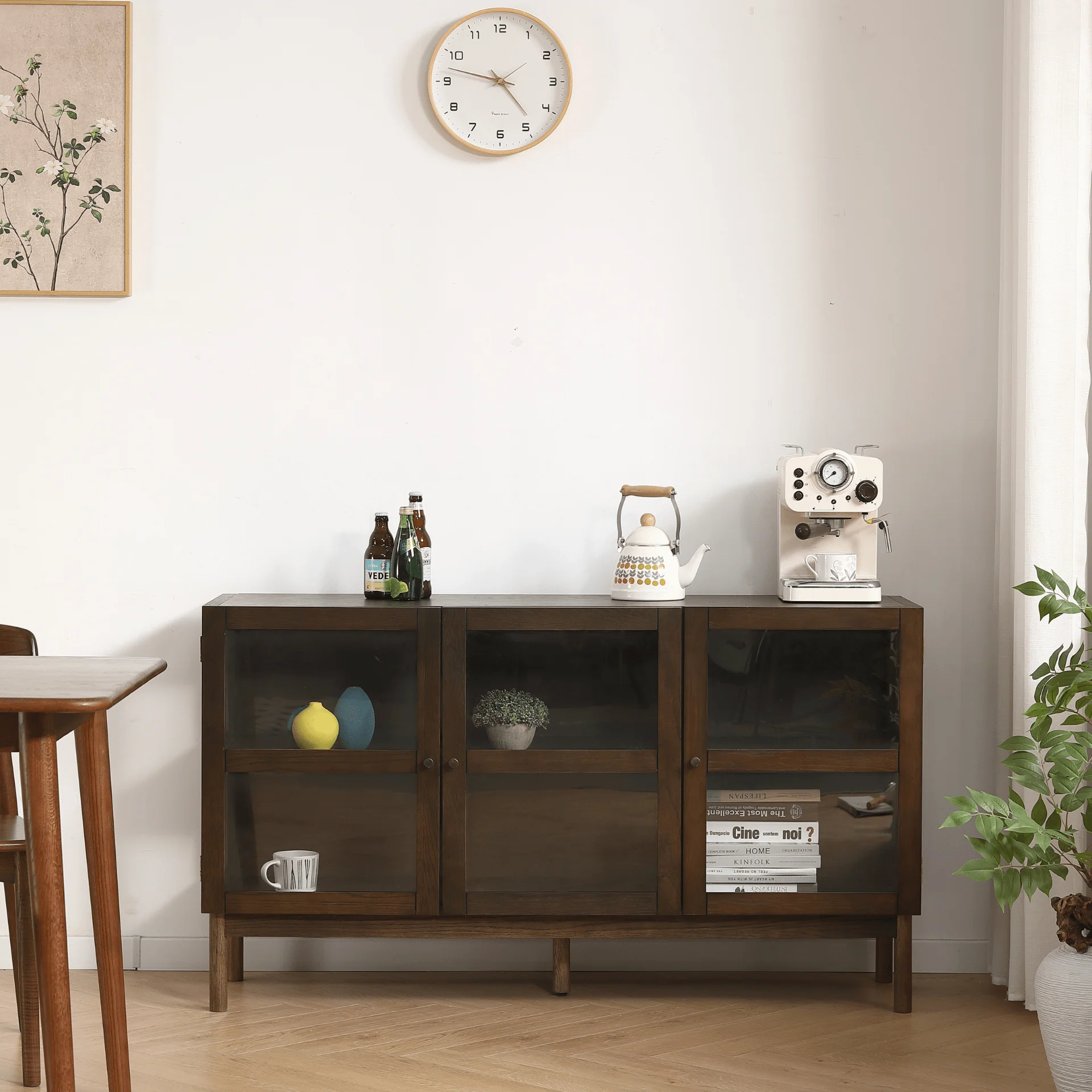 Havana ek glasskänk/skåp i rökt ek med 3 dörrar - 80x40x140 cm - Image 2