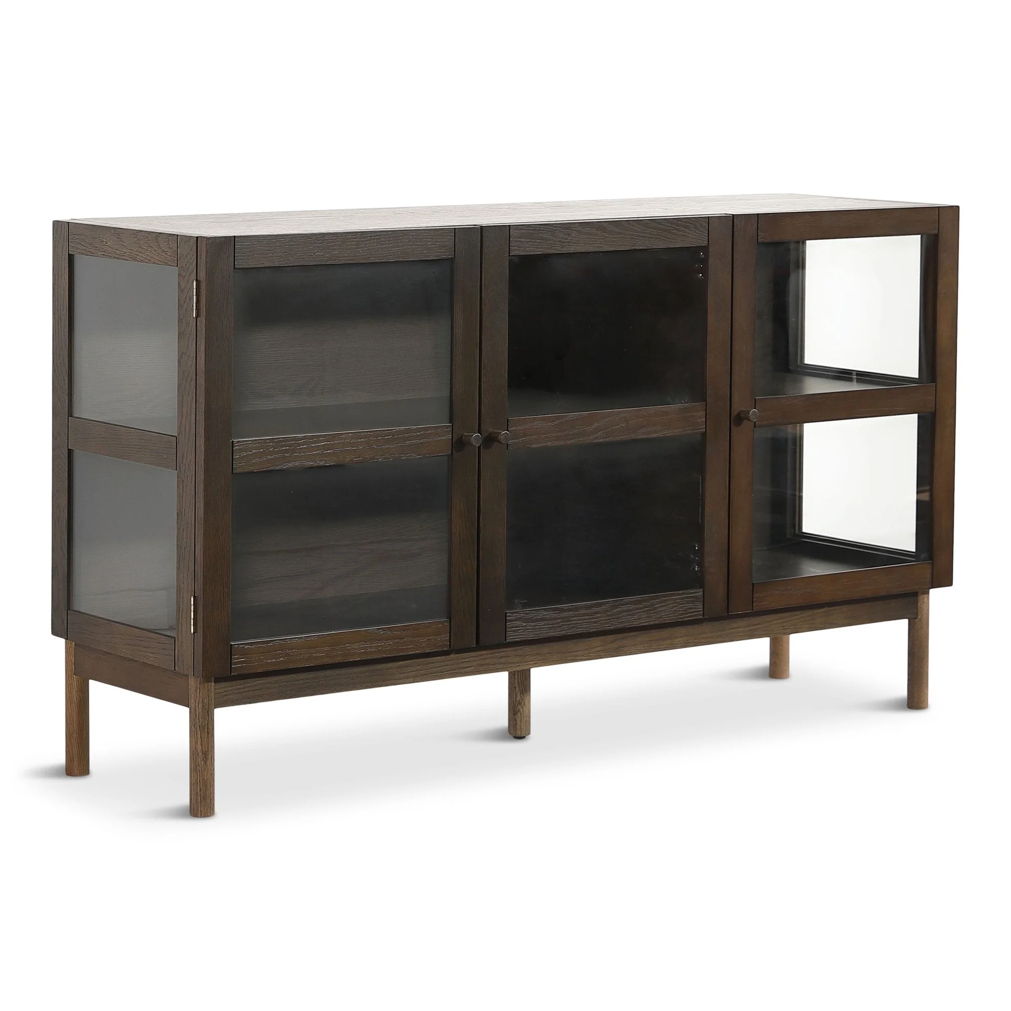 Havana ek glasskänk/skåp i rökt ek med 3 dörrar - 80x40x140 cm - Image 3