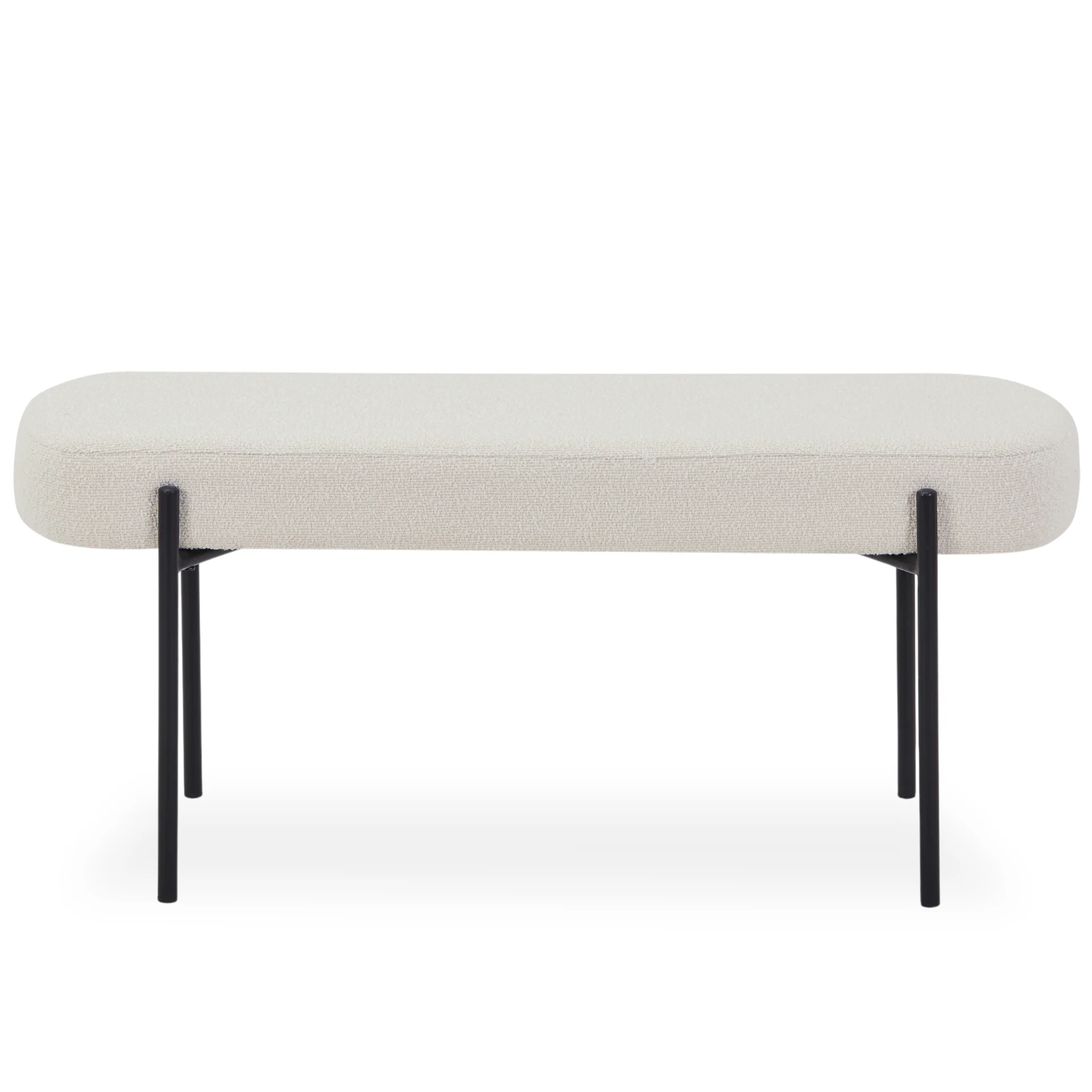 Helena bänk vit bouclé 100x36x43 cm