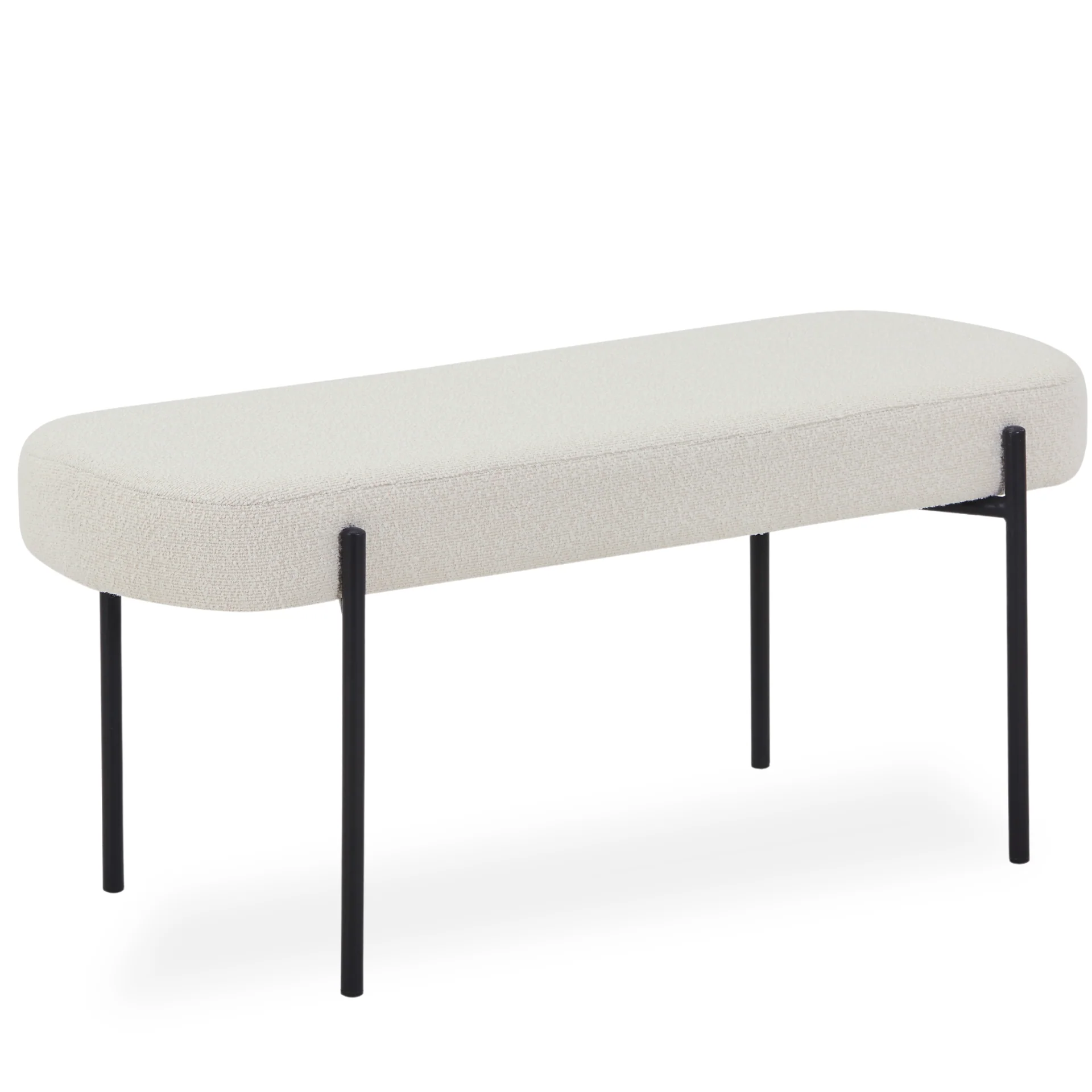 Helena bänk vit bouclé 100x36x43 cm - Image 2