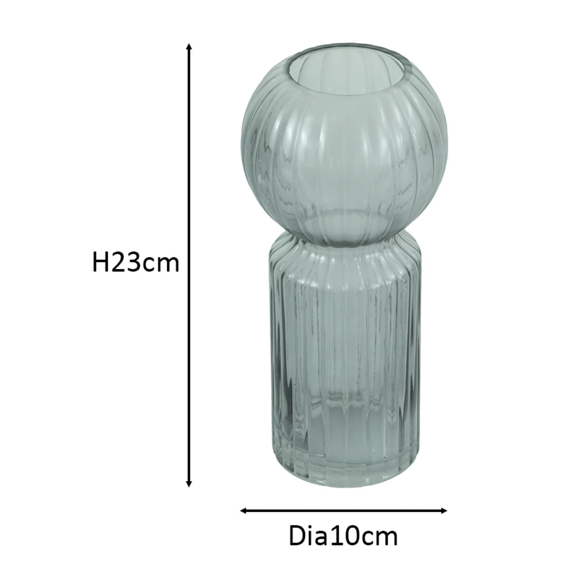 Hera glasvas grå 23 cm - Image 4