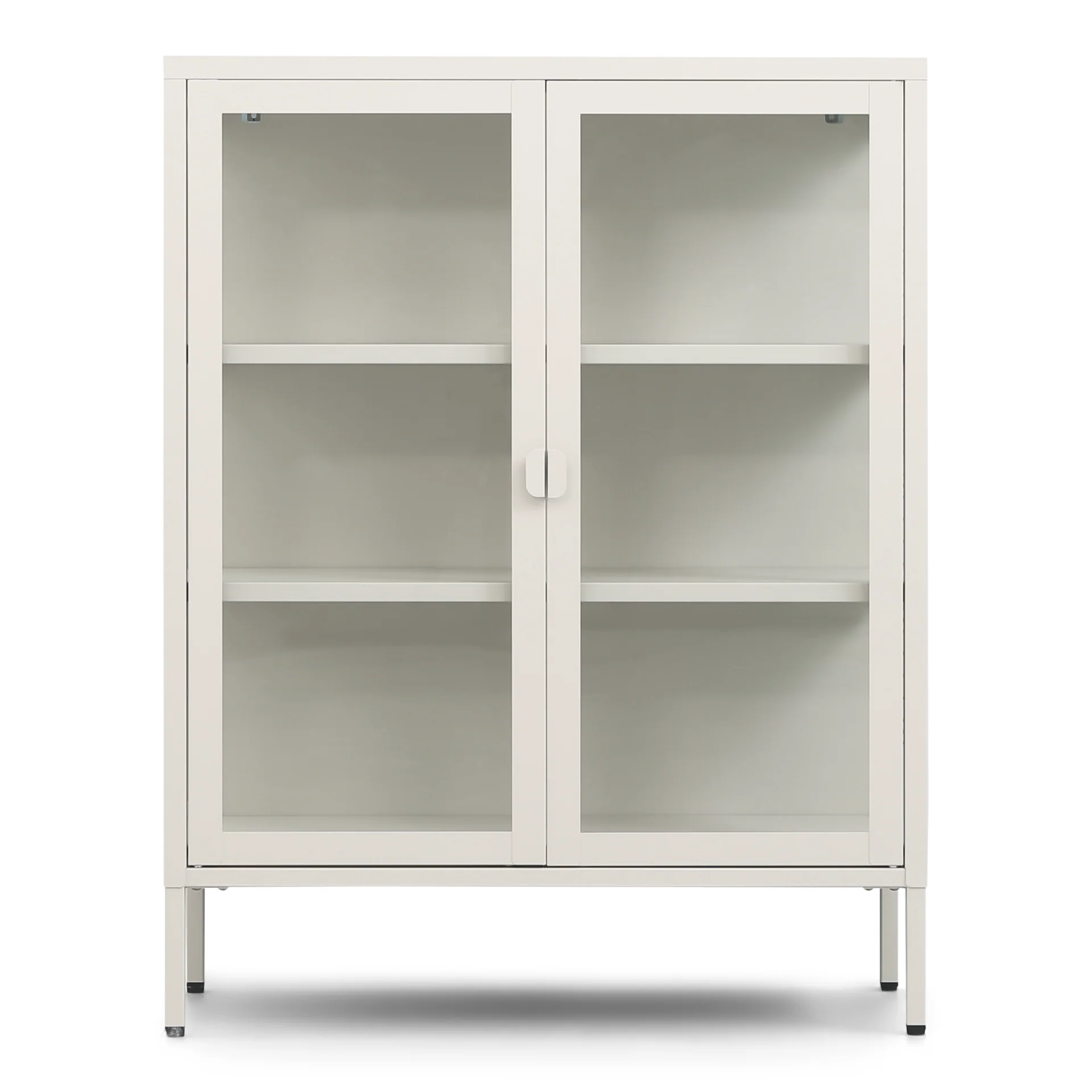 Herman glas skänk/vitrinskåp - Beige metall 80x40x105 cm - Image 3