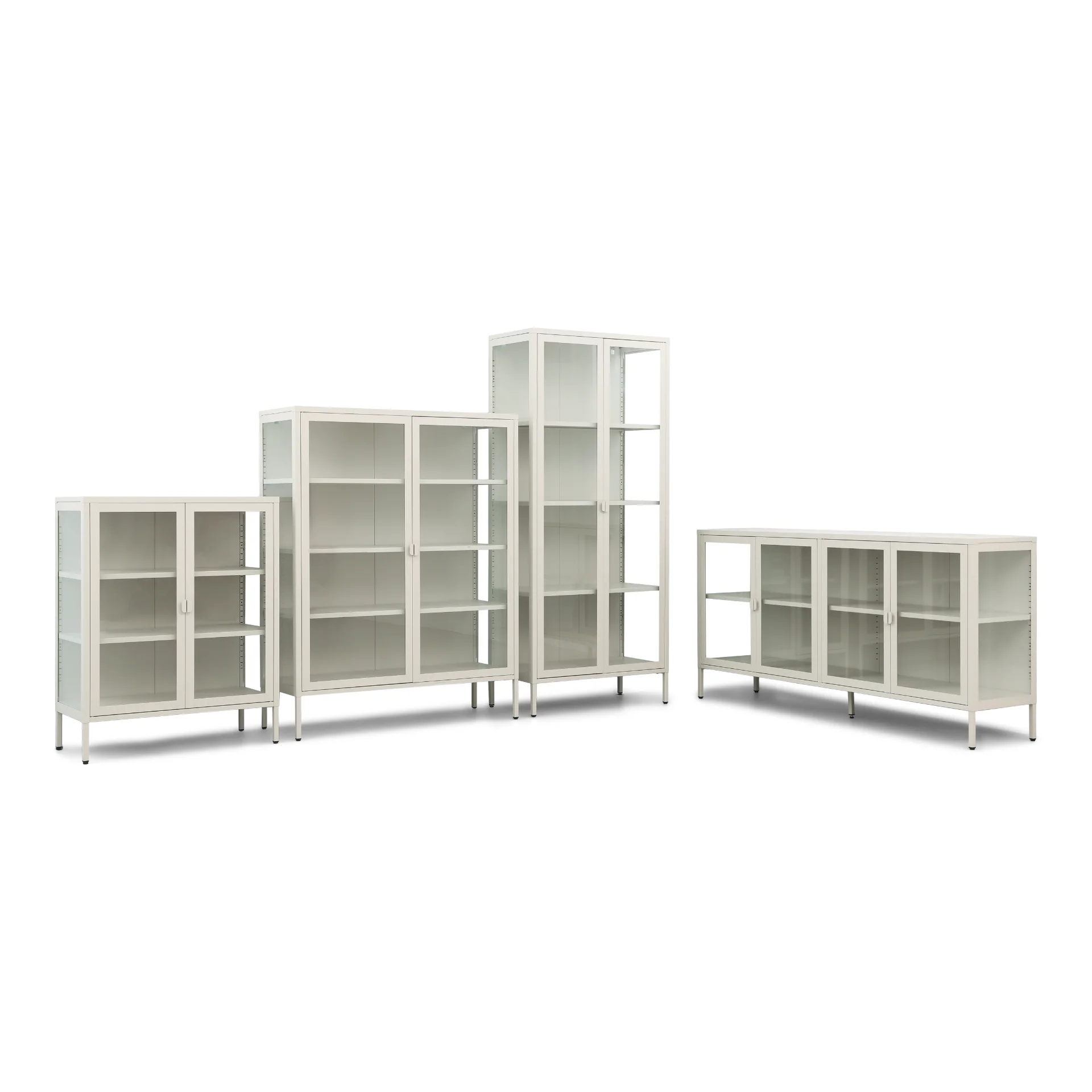 Herman glas skänk/vitrinskåp - Beige metall 80x40x105 cm - Image 6