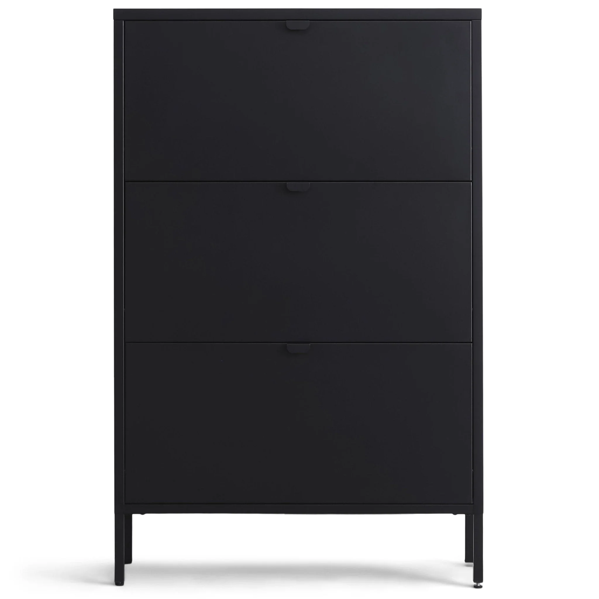 Herman Skoskåp – svart metall med 3 avdelningar – 80x26x125cm - Image 4