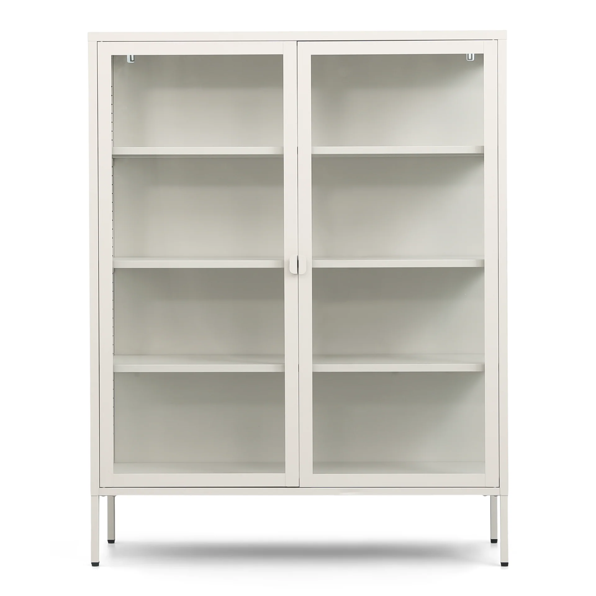 Herman Vitrinskåp - Beige metall/glas - 110x40x140 cm - Image 3