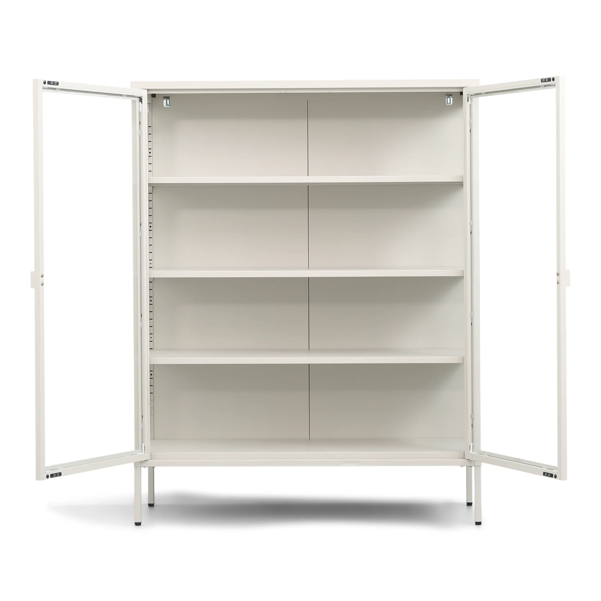Herman Vitrinskåp - Beige metall/glas - 110x40x140 cm - Image 5