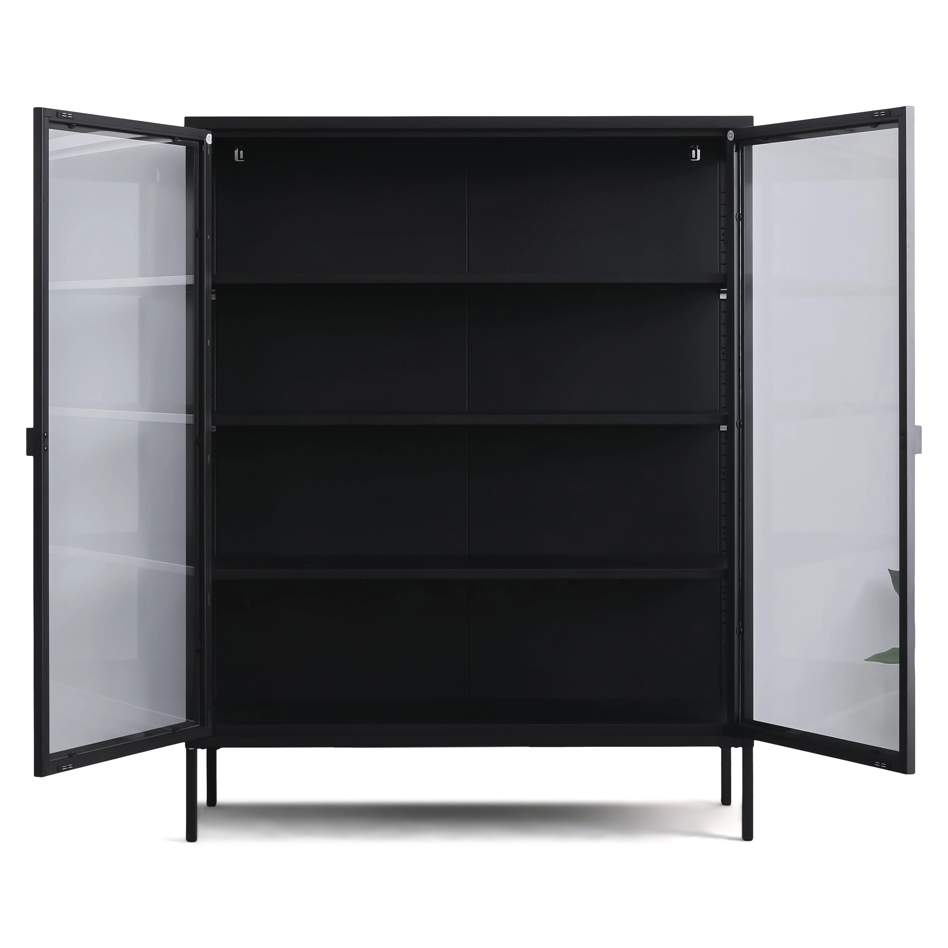 Herman Vitrinskåp - Svart metall/glas - 110x40x140cm - Image 4