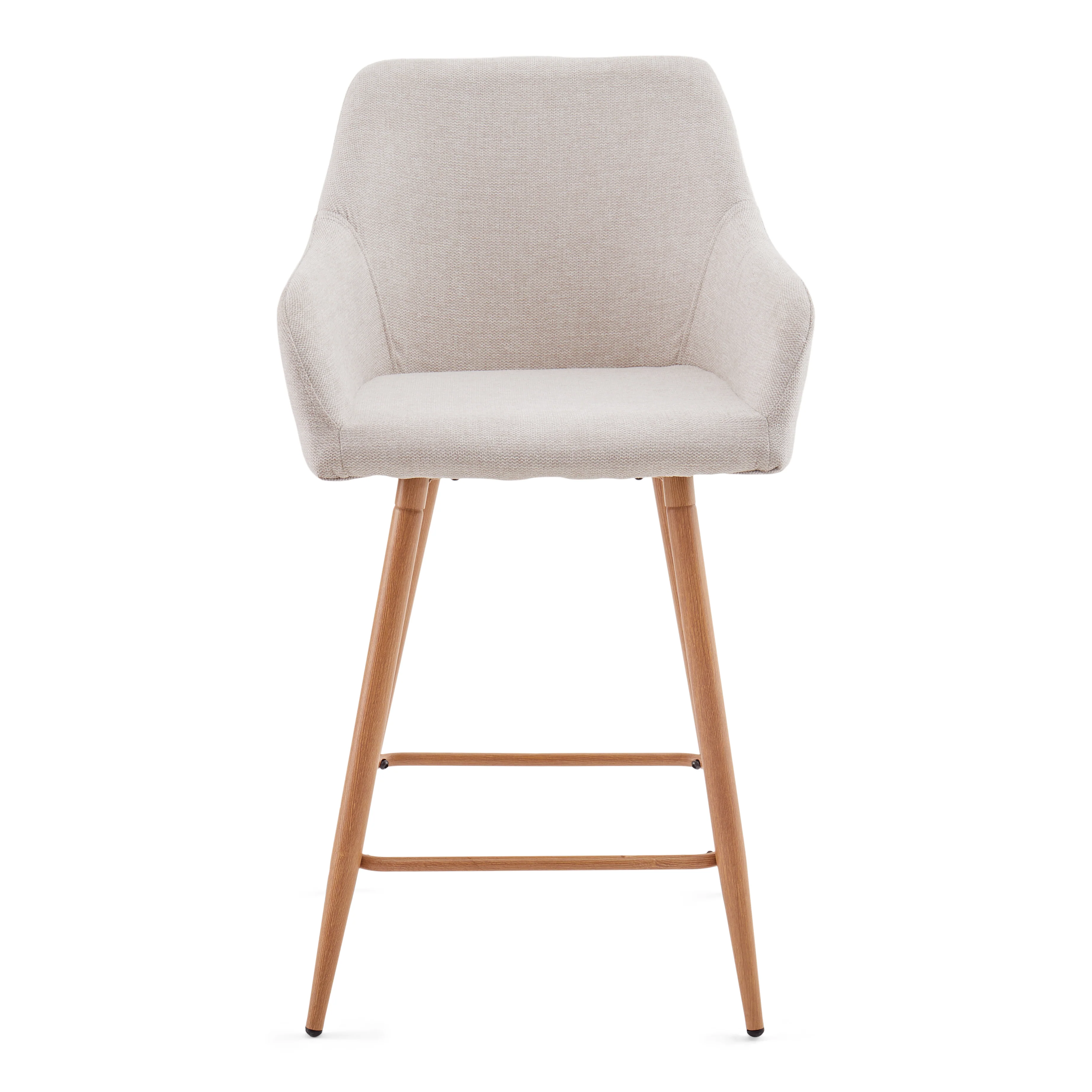 Jenna barstol - beige textil med armstöd 65 cm - Image 4