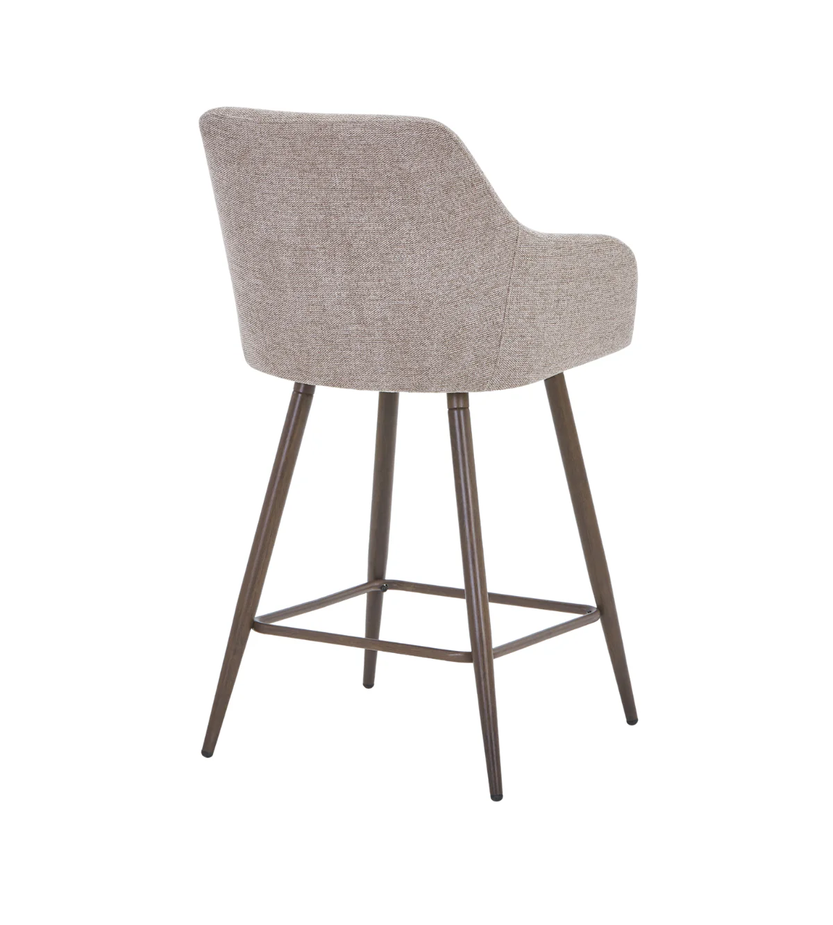 Jenna barstol – sandfärgat tyg med armstöd 65 cm och i rökt eklook - Image 4