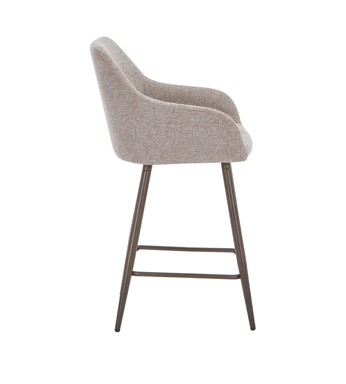 Jenna barstol – sandfärgat tyg med armstöd 65 cm och i rökt eklook - Image 6