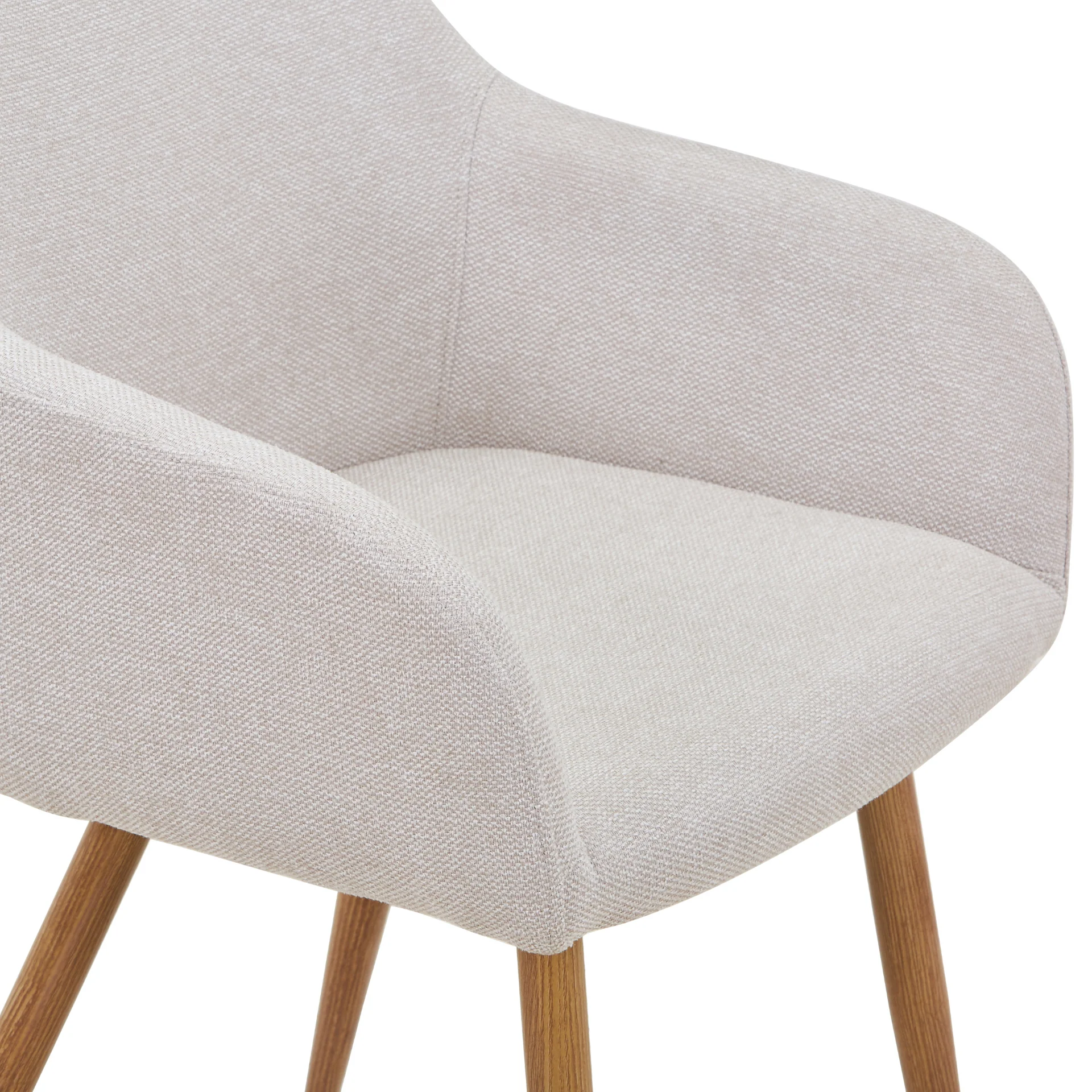 Jenna matstol - beige textil med eklook - Image 8