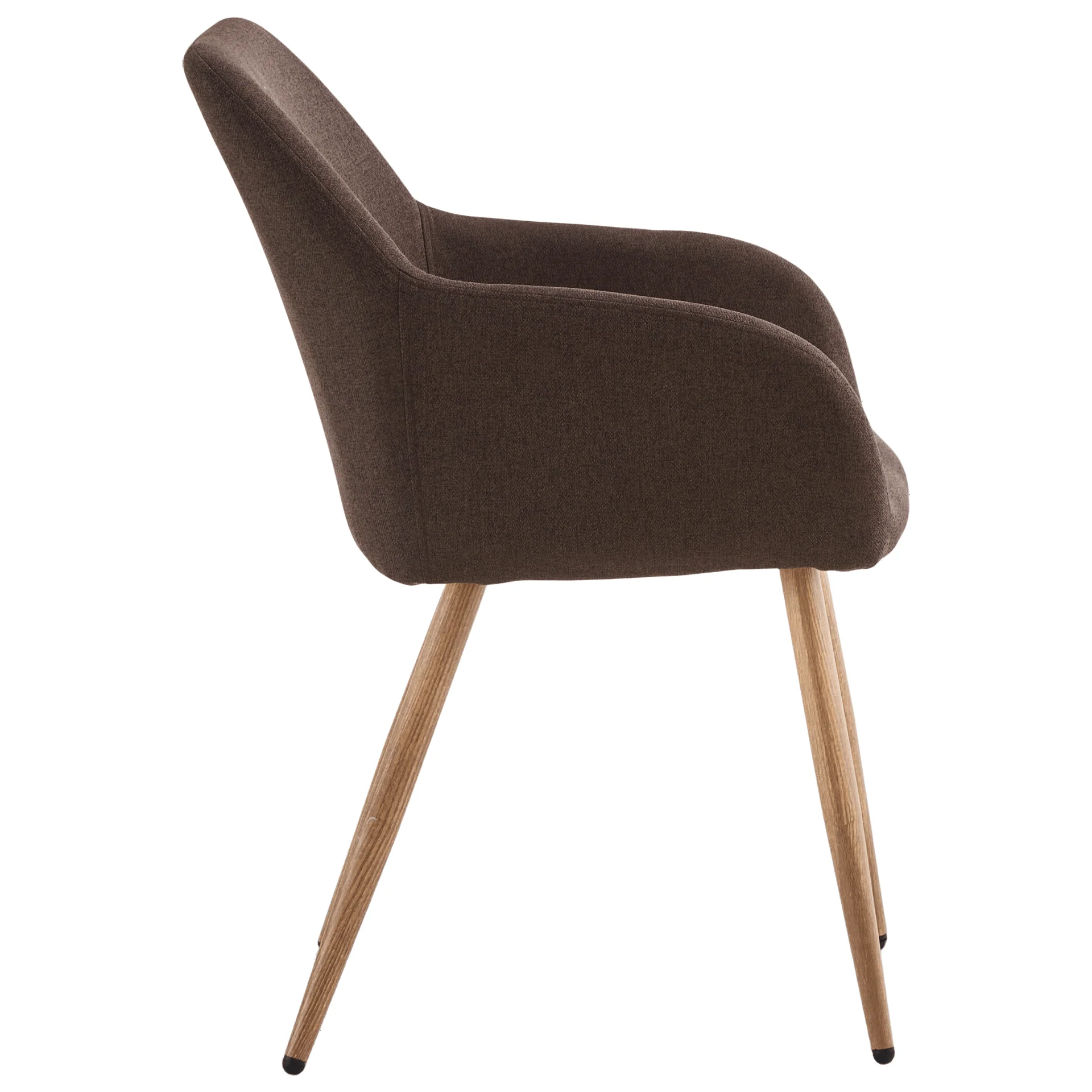 Jenna matstol - brun textil med eklook - Image 6