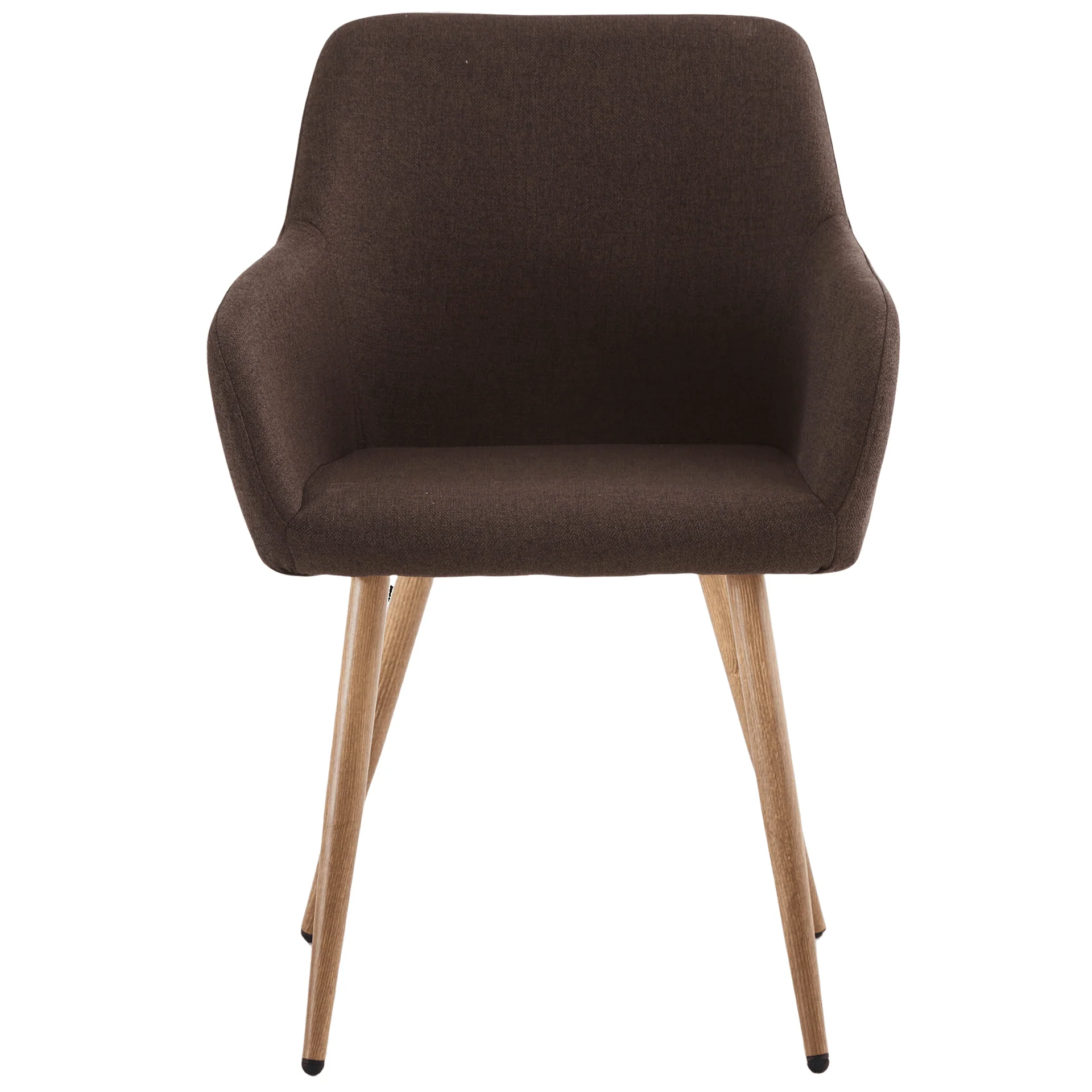 Jenna matstol - brun textil med eklook - Image 7