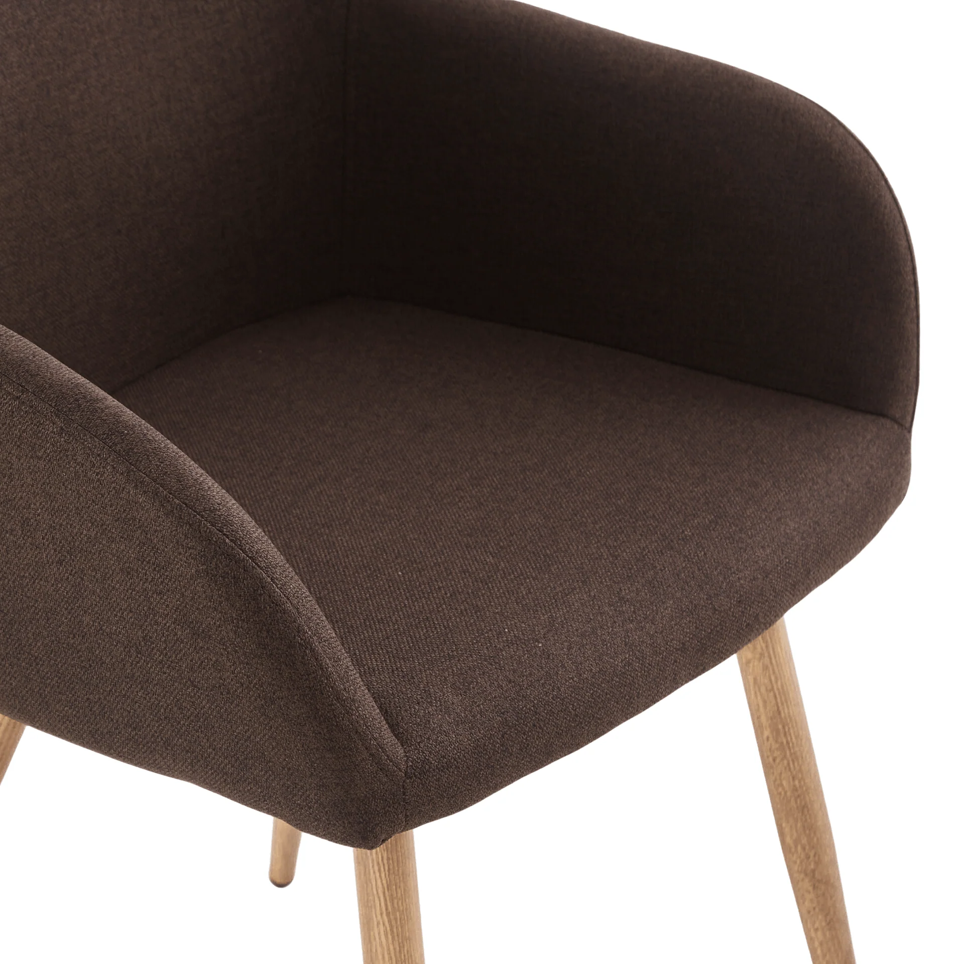 Jenna matstol - brun textil med eklook - Image 8