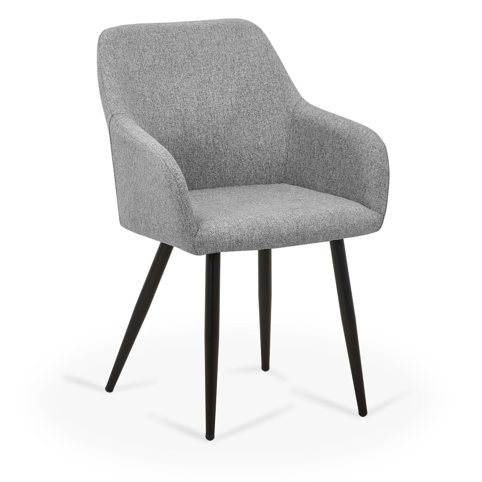 Jenna matstol - grå textil med svarta ben