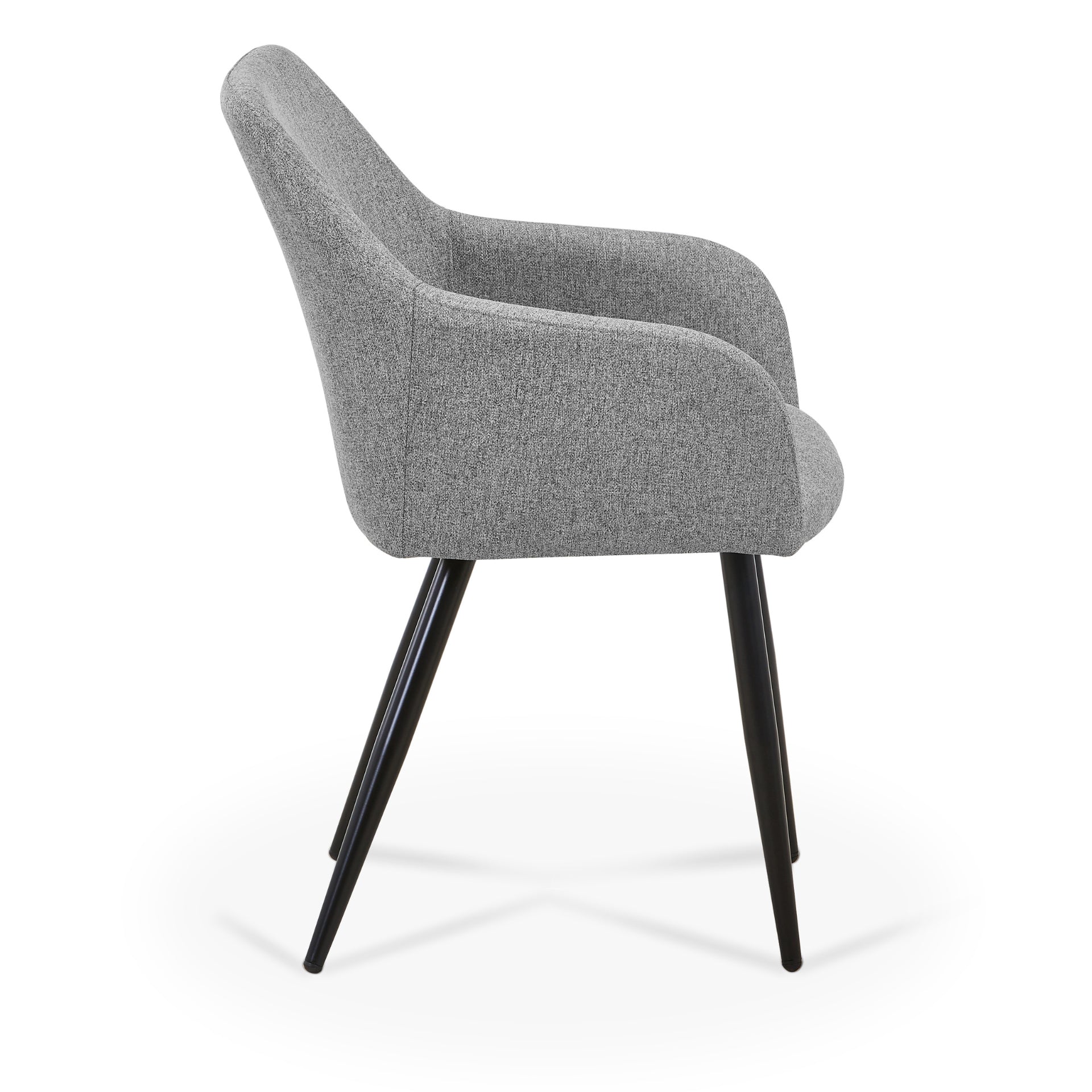 Jenna matstol - grå textil med svarta ben - Image 3